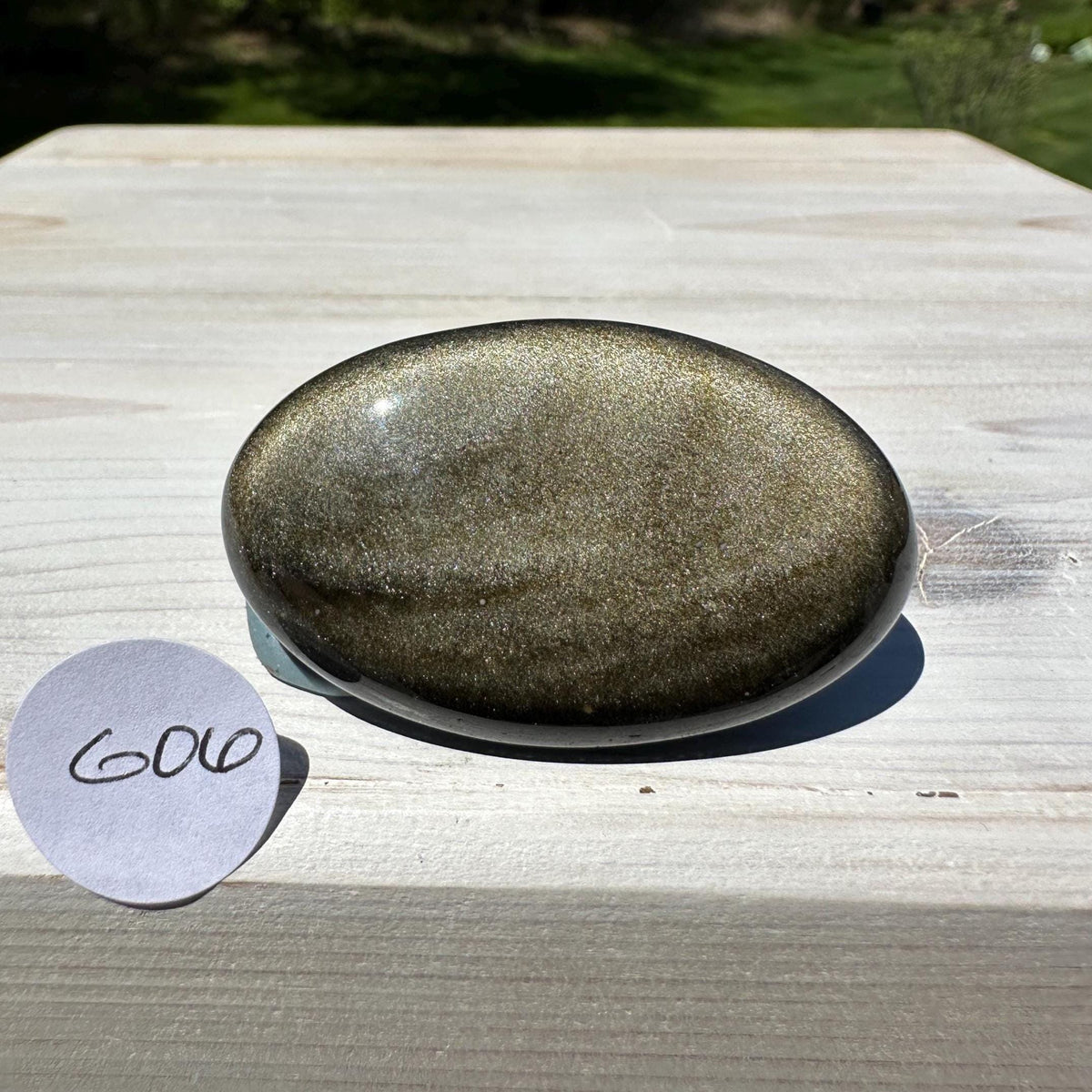Beautiful Natural Gold Obsidian Crystal Palm Stone - #6