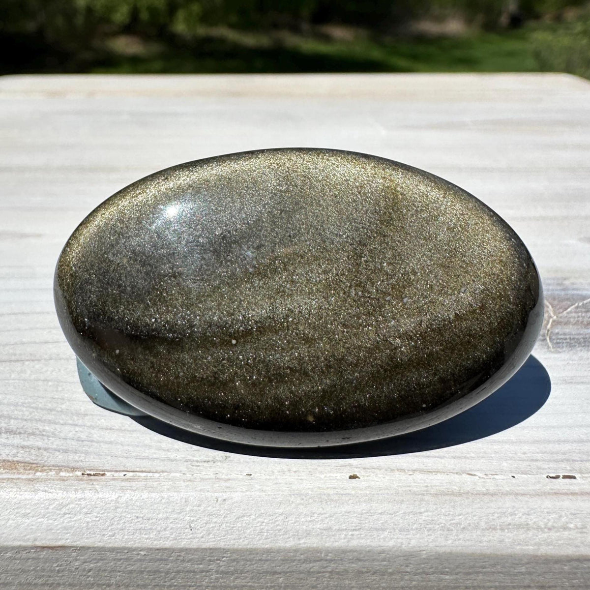 Beautiful Natural Gold Obsidian Crystal Palm Stone - #6
