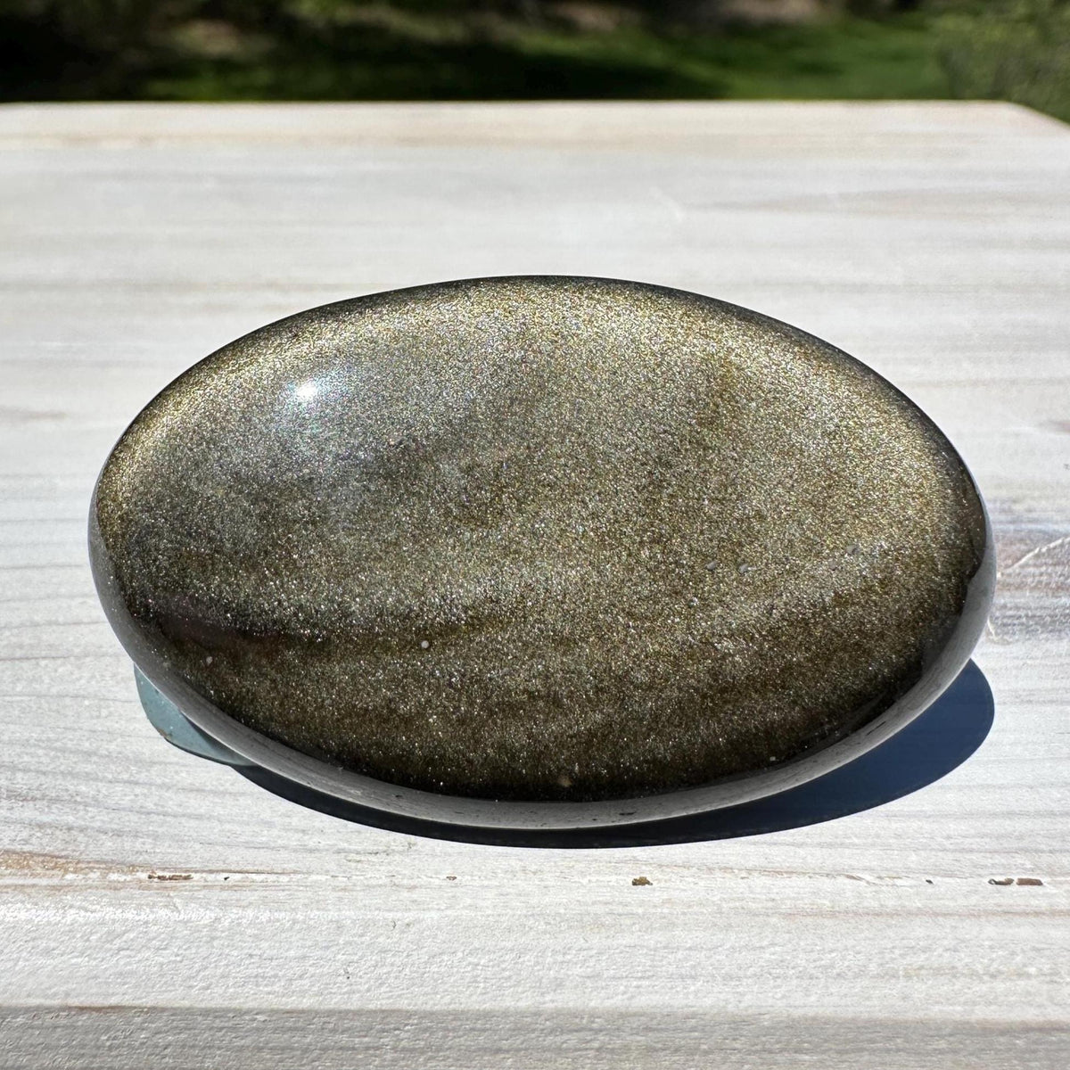 Beautiful Natural Gold Obsidian Crystal Palm Stone - #6