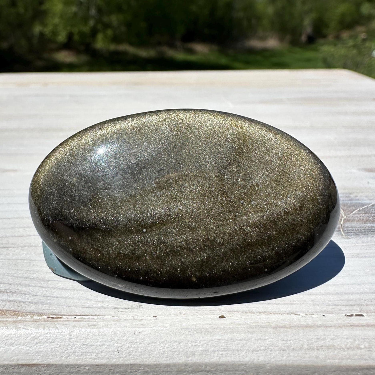 Beautiful Natural Gold Obsidian Crystal Palm Stone - #6