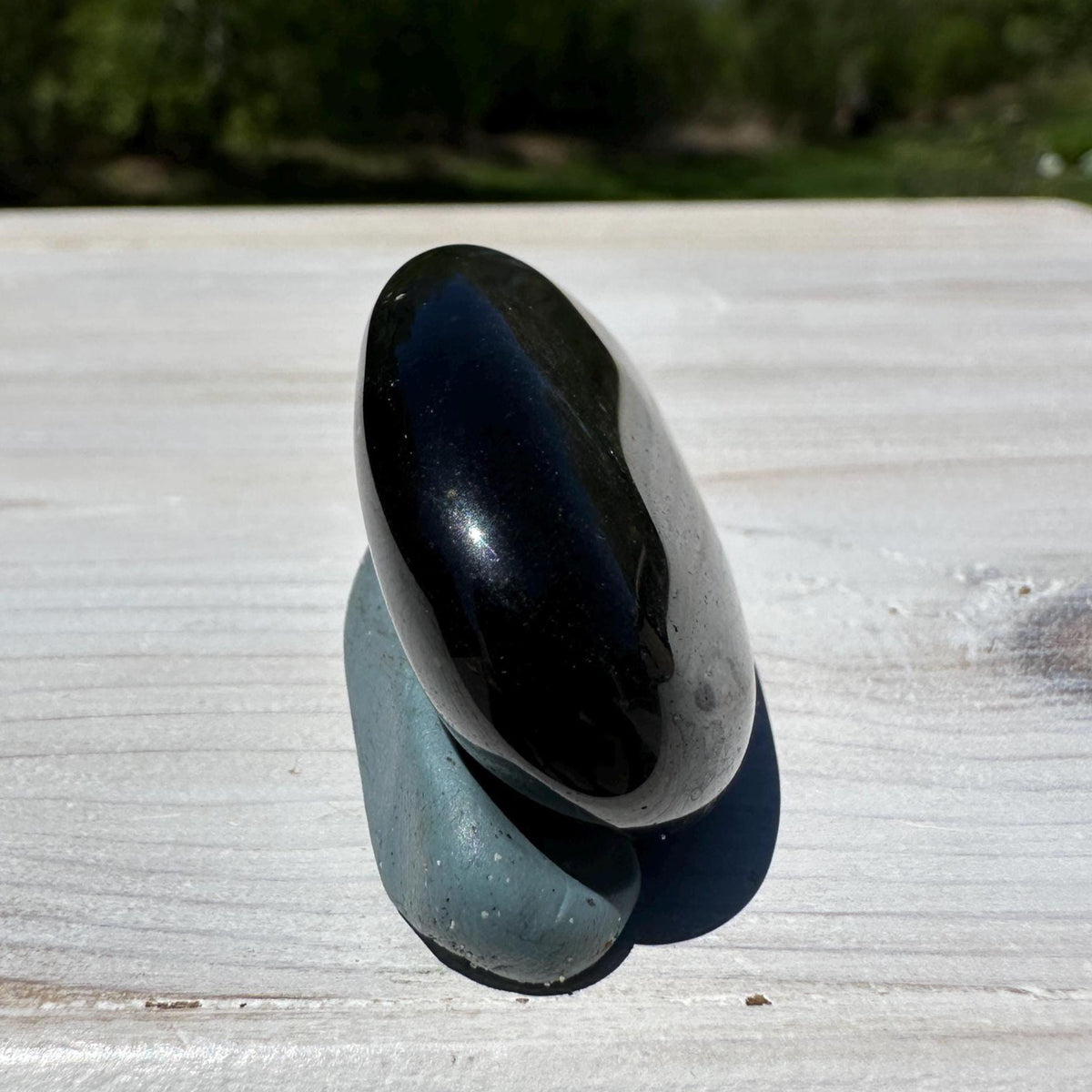 Beautiful Natural Gold Obsidian Crystal Palm Stone - #6