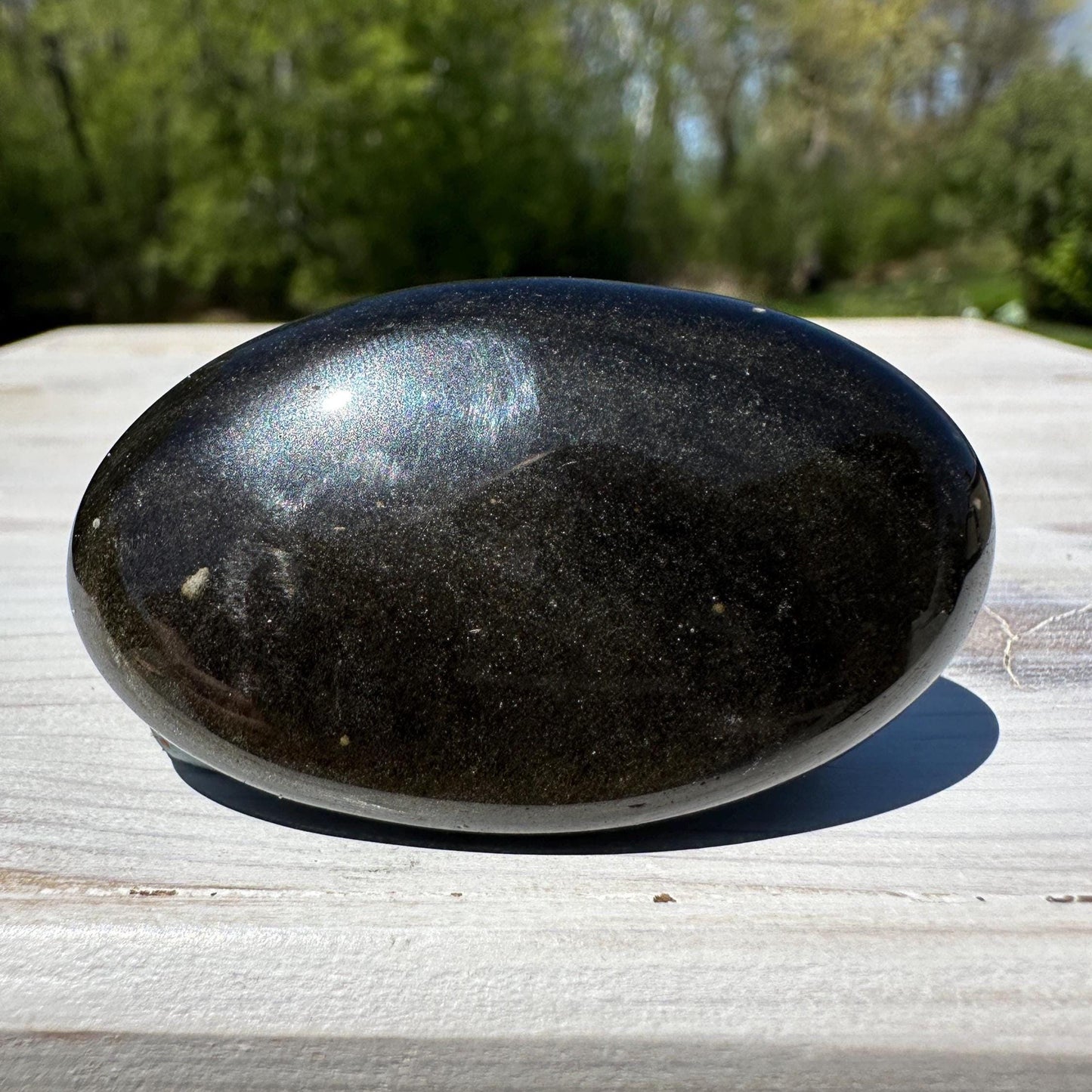 Beautiful Natural Gold Obsidian Crystal Palm Stone - #6