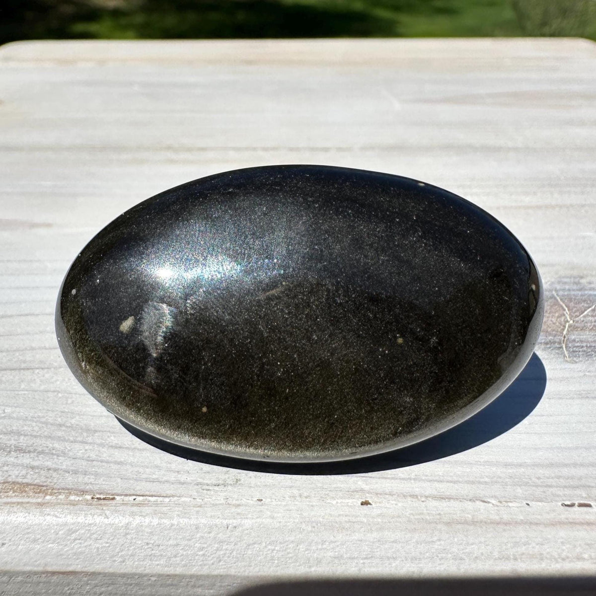 Beautiful Natural Gold Obsidian Crystal Palm Stone - #6