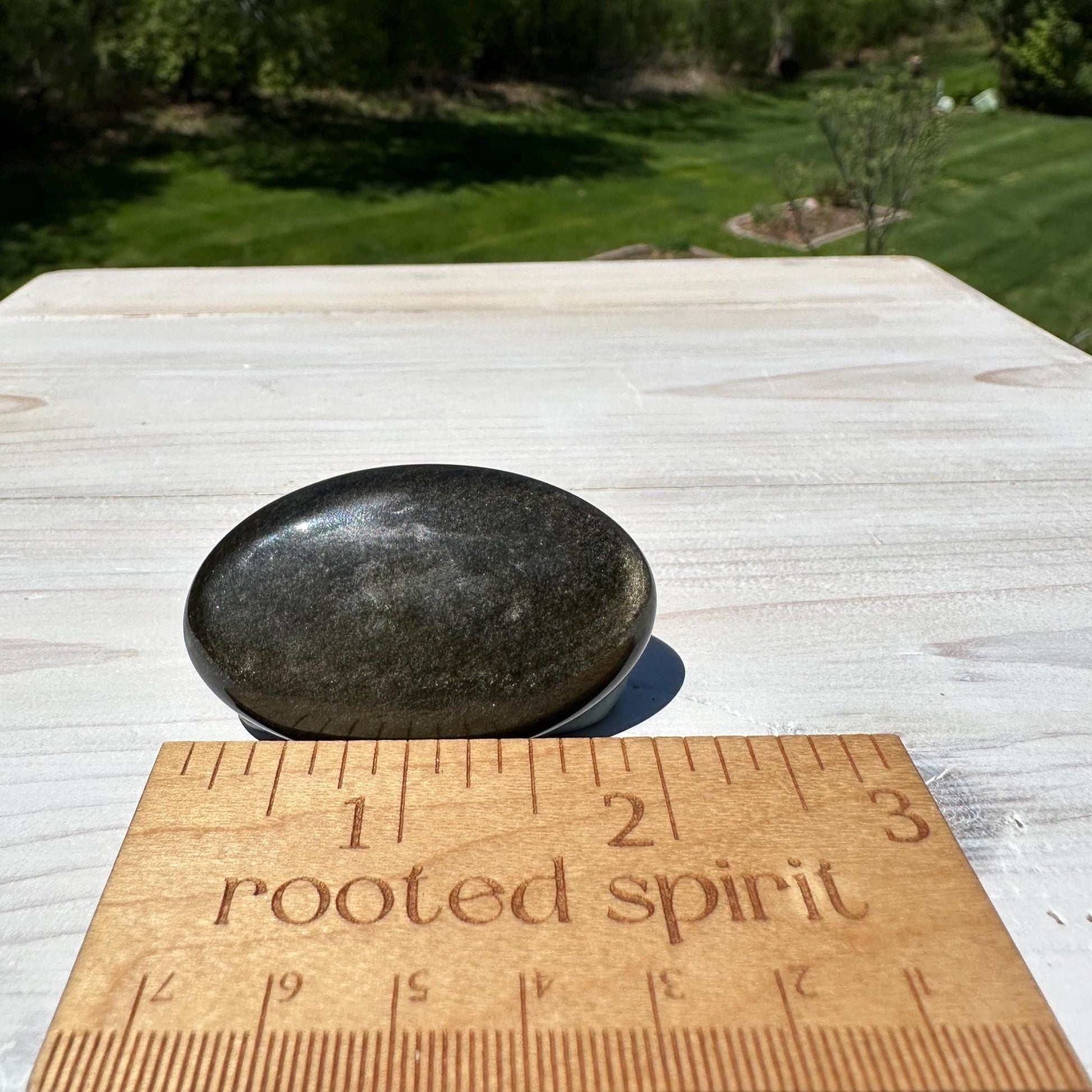 Beautiful Natural Gold Obsidian Crystal Palm Stone - #7