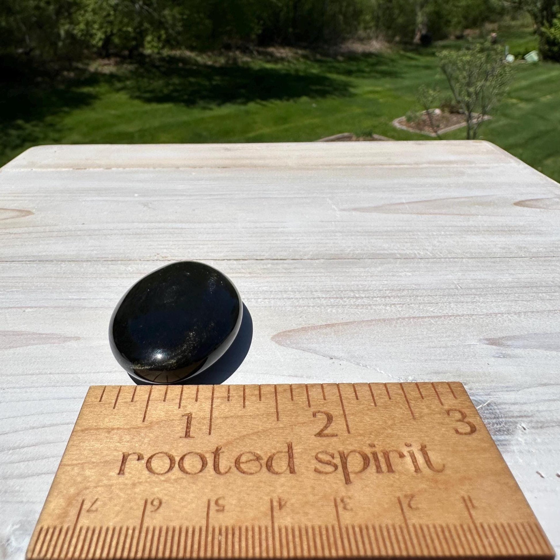 Beautiful Natural Gold Obsidian Crystal Palm Stone - #7