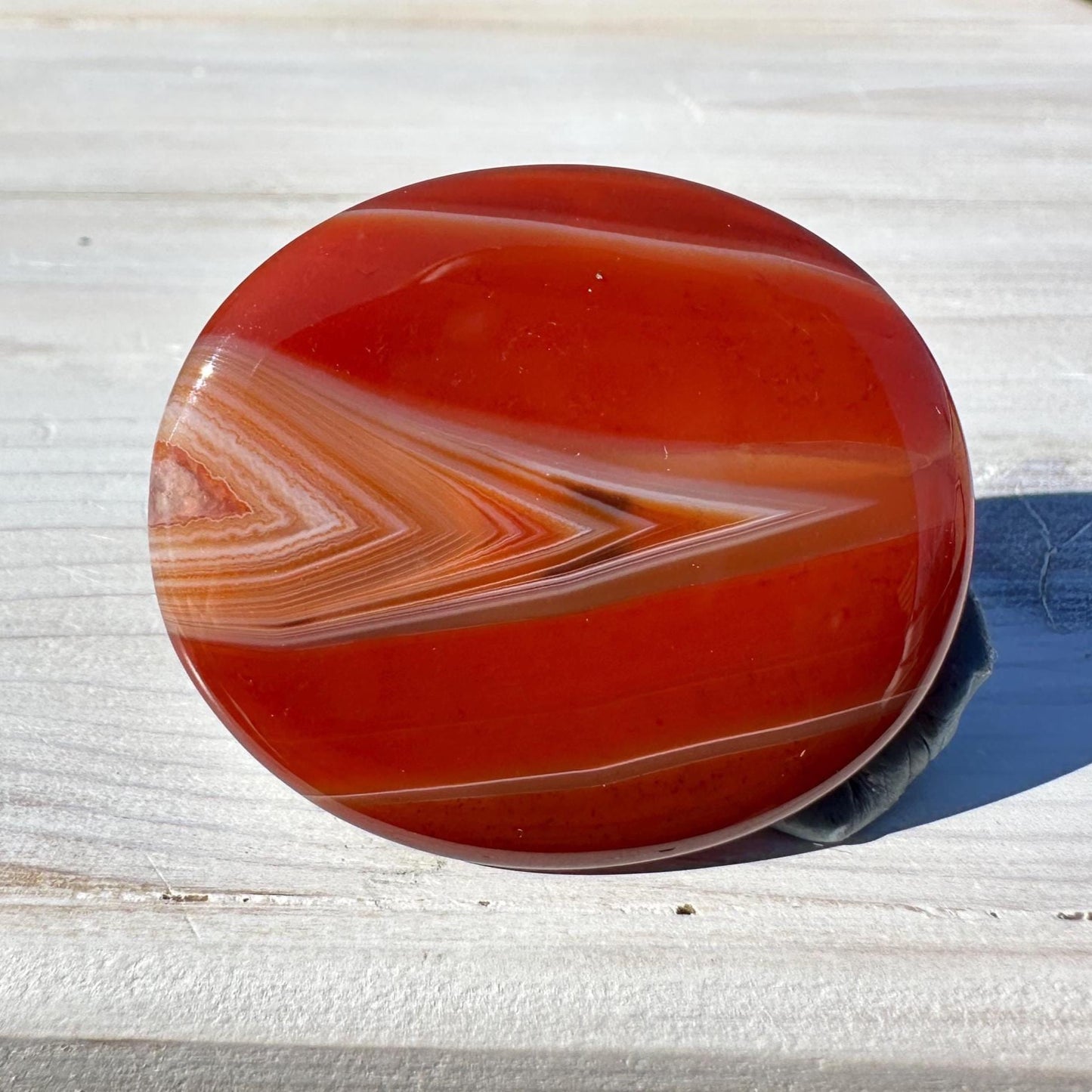 One (1) Carnelian Polished Flat Stone