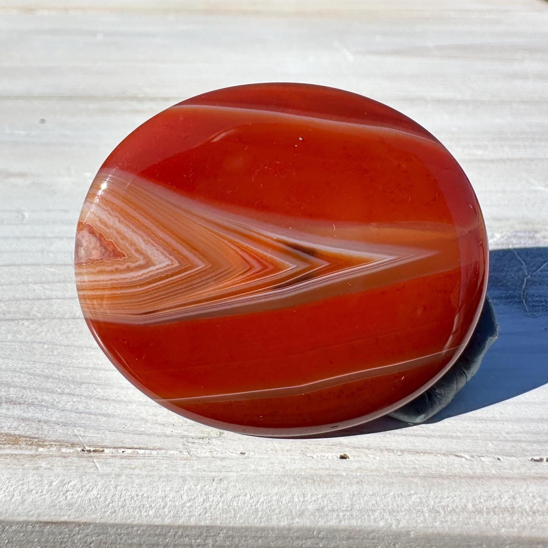 One (1) Carnelian Polished Flat Stone