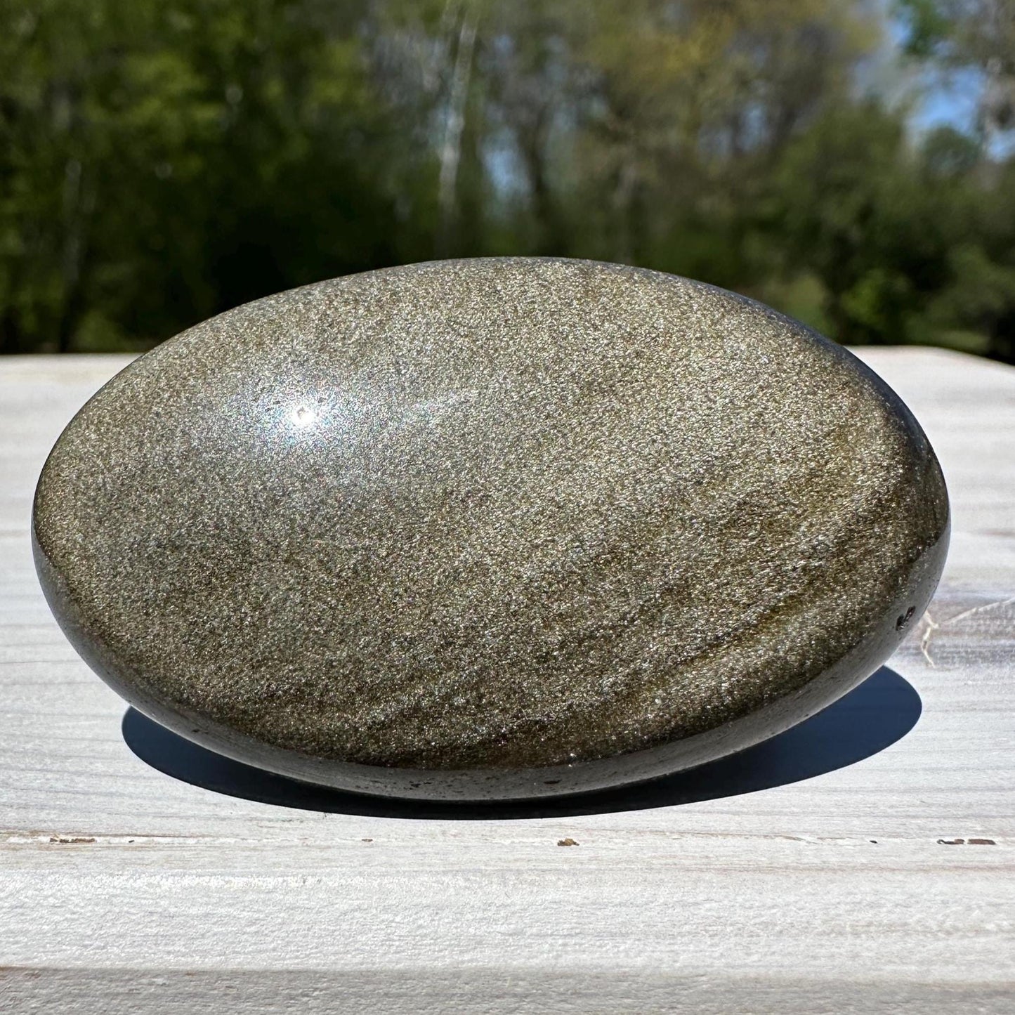 Beautiful Natural Gold Obsidian Crystal Palm Stone - #2