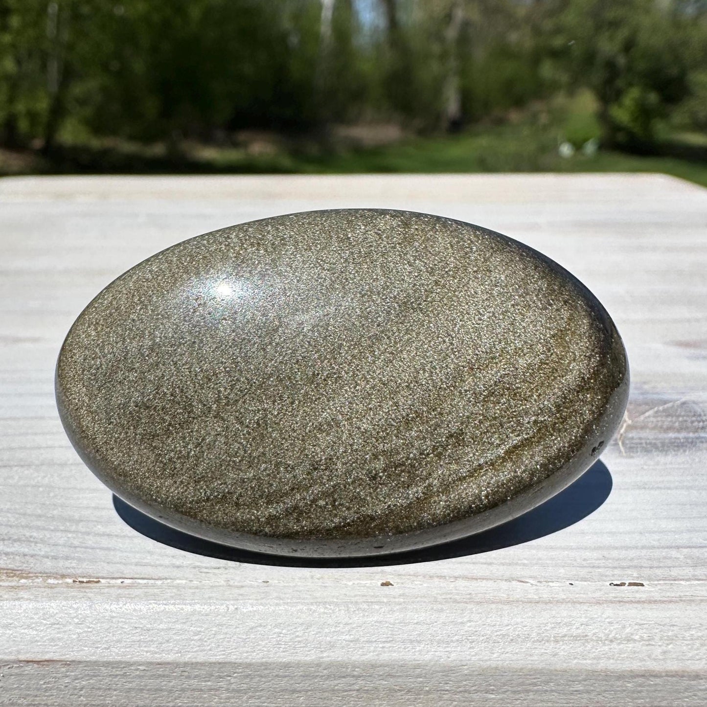Beautiful Natural Gold Obsidian Crystal Palm Stone - #2