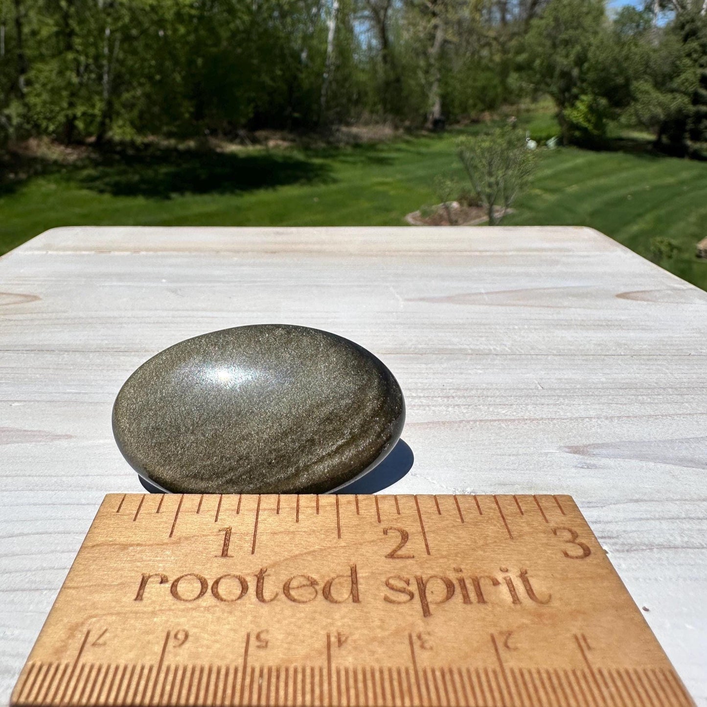 Beautiful Natural Gold Obsidian Crystal Palm Stone - #2
