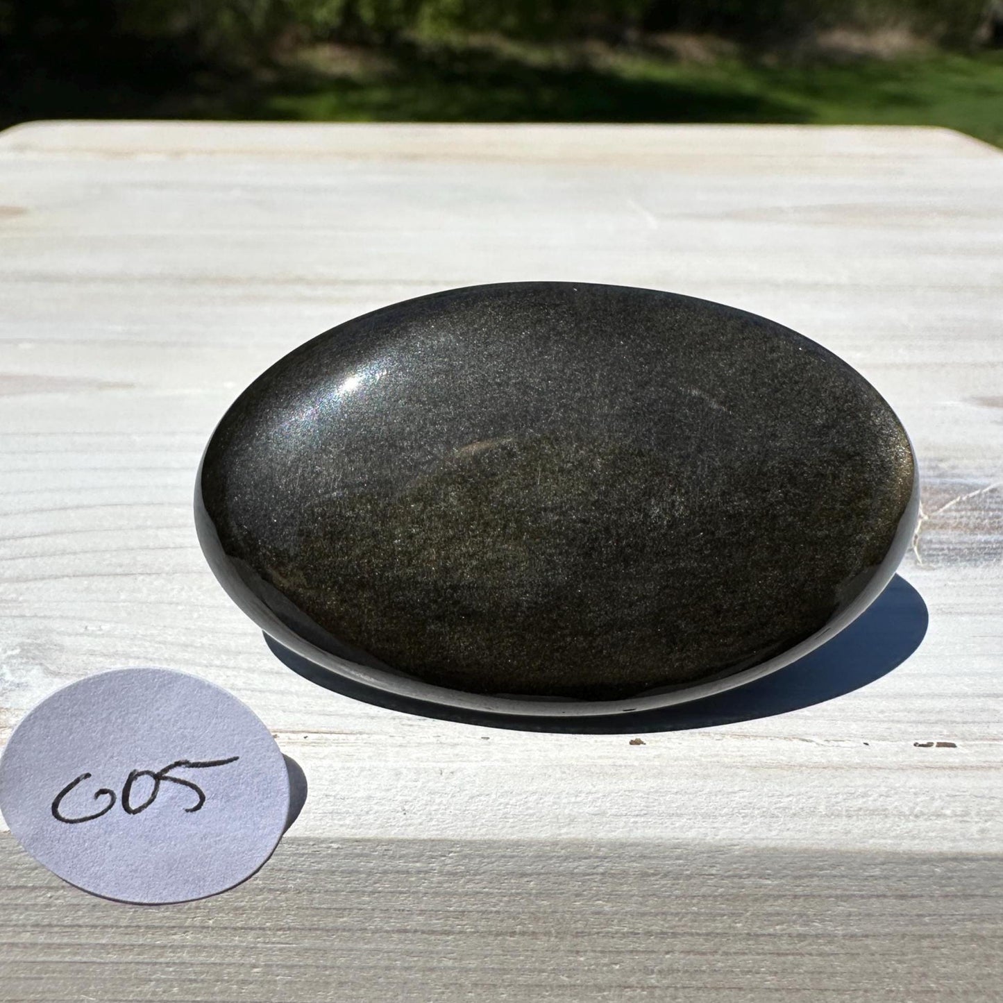 Beautiful Natural Gold Obsidian Crystal Palm Stone - #5