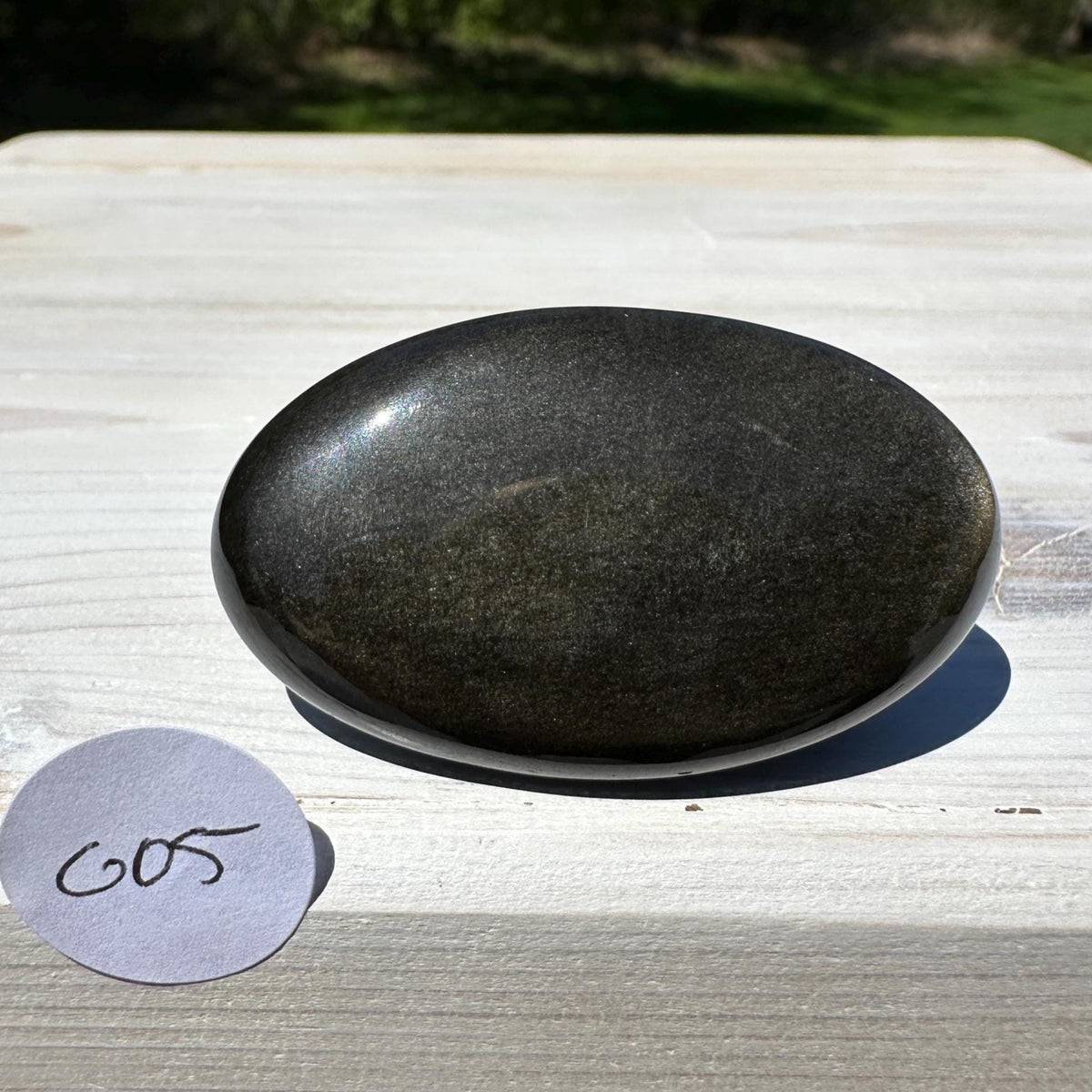 Beautiful Natural Gold Obsidian Crystal Palm Stone - #5
