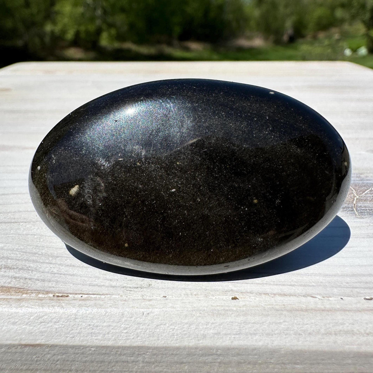 Beautiful Natural Gold Obsidian Crystal Palm Stone - #6