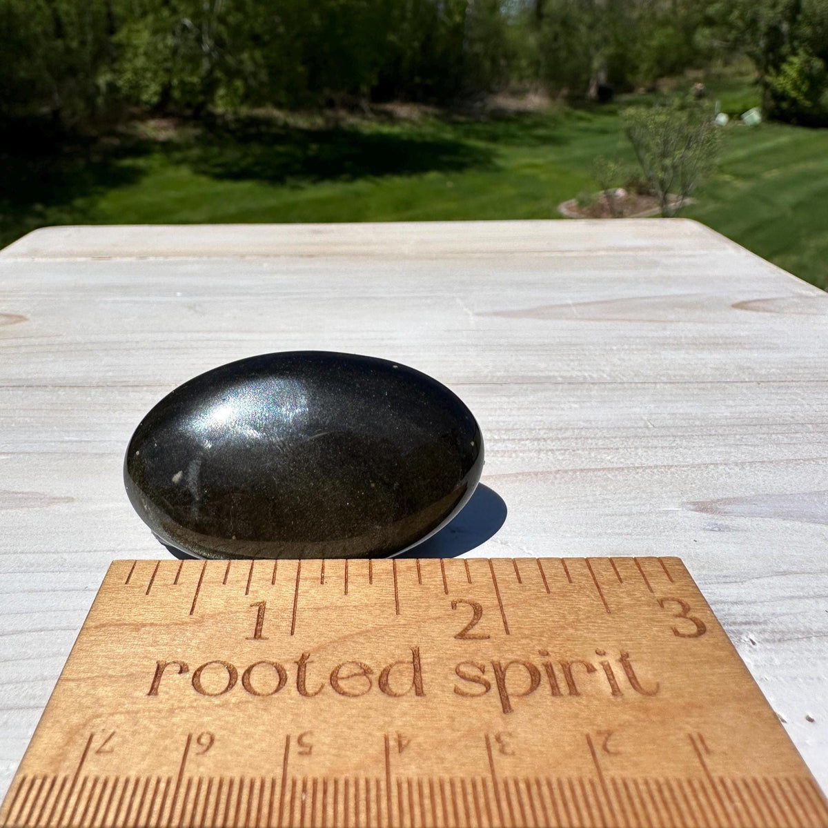 Beautiful Natural Gold Obsidian Crystal Palm Stone - #6