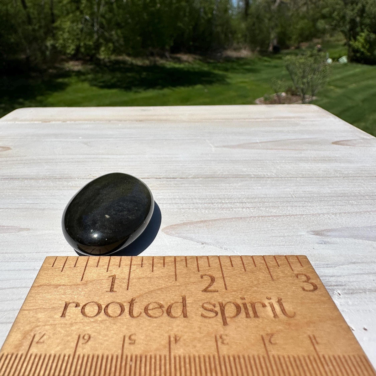 Beautiful Natural Gold Obsidian Crystal Palm Stone - #6