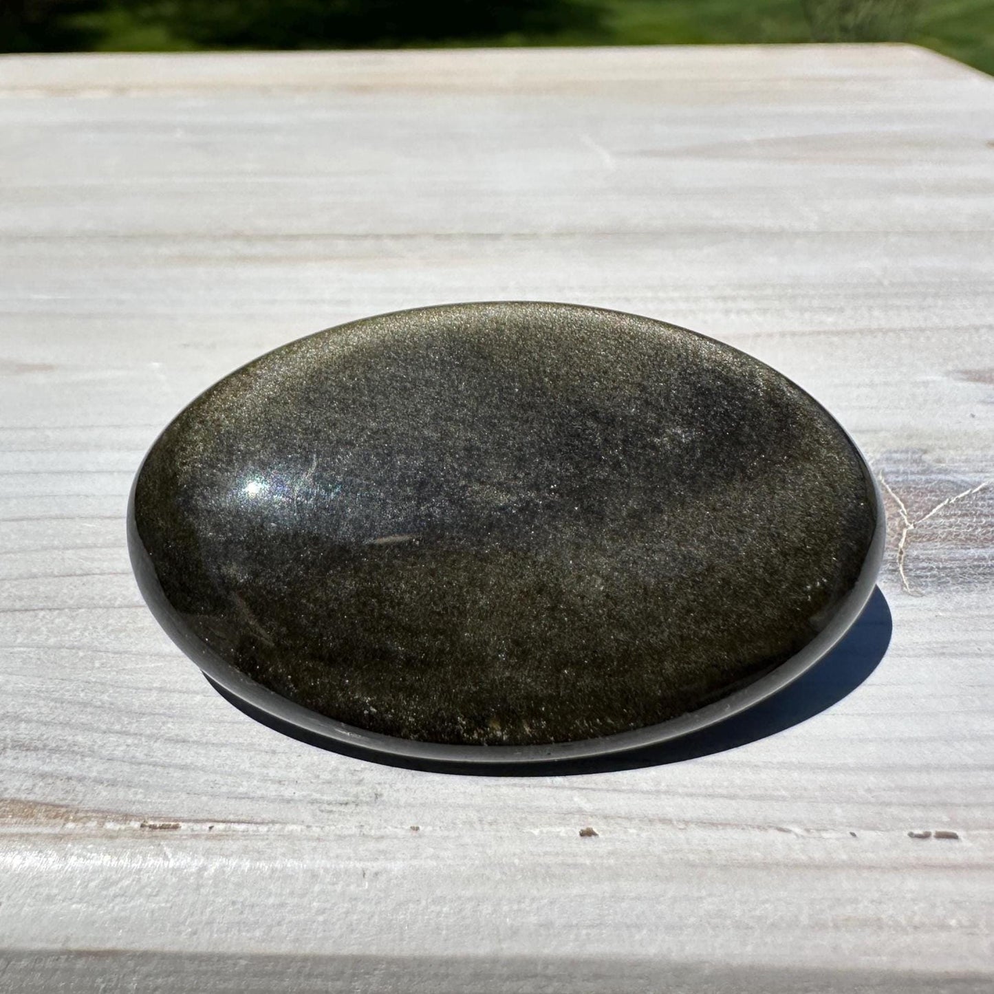 Beautiful Natural Gold Obsidian Crystal Palm Stone - #7