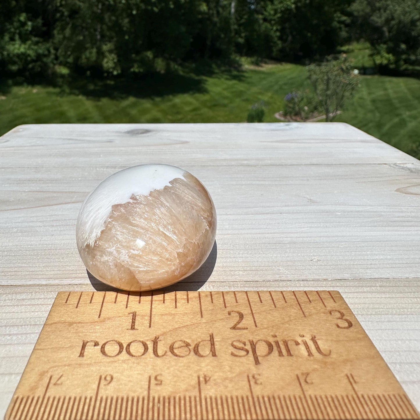 Gorgeous Polished Scolecite with Stilbite Palm Stone - #1