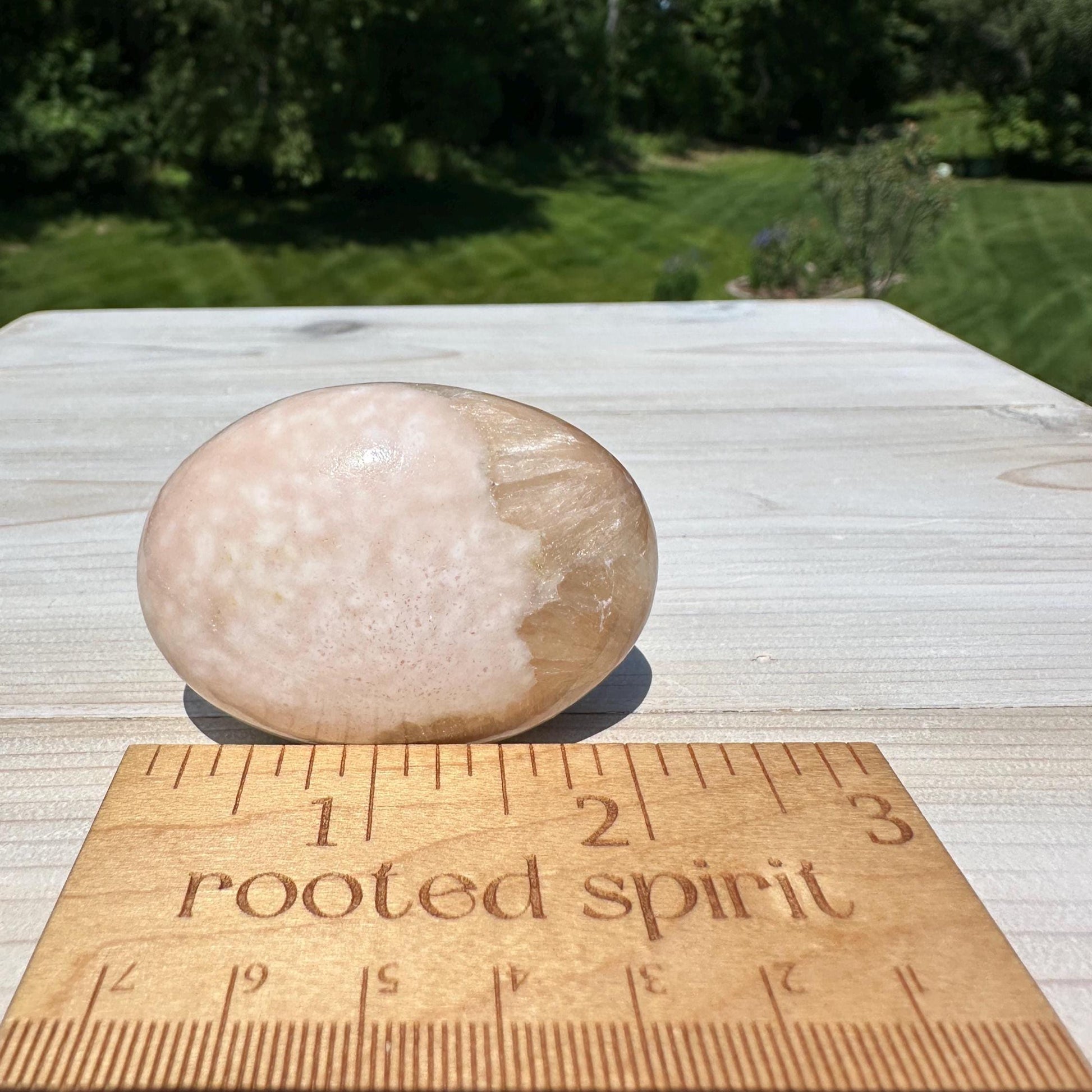 Gorgeous Polished Scolecite with Stilbite Palm Stone - #2