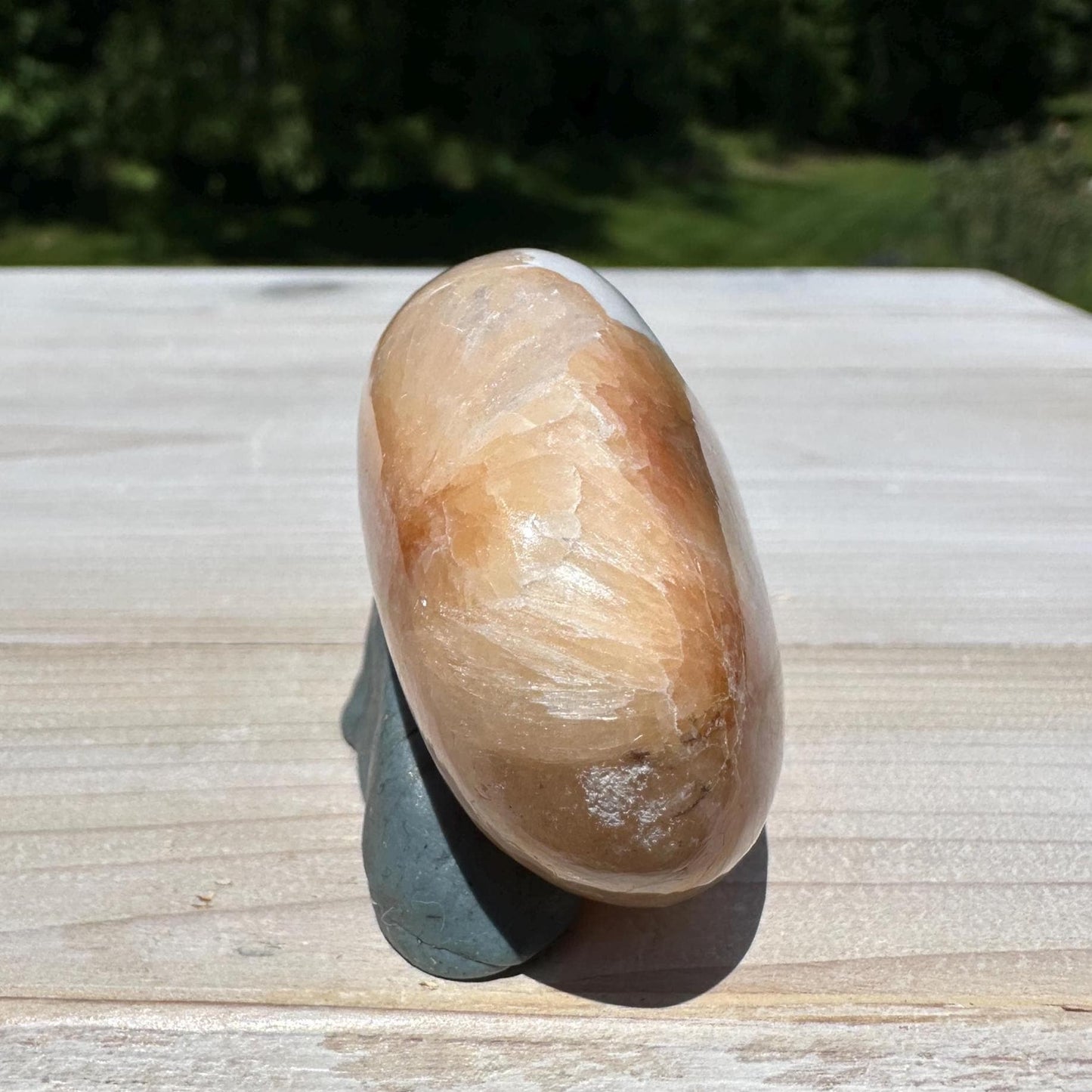 Gorgeous Polished Scolecite with Stilbite Palm Stone - #4