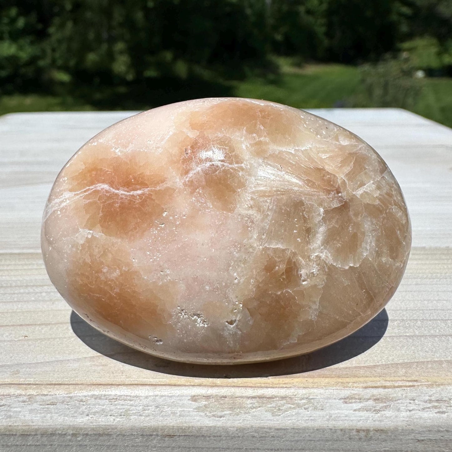Gorgeous Polished Scolecite with Stilbite Palm Stone - #1