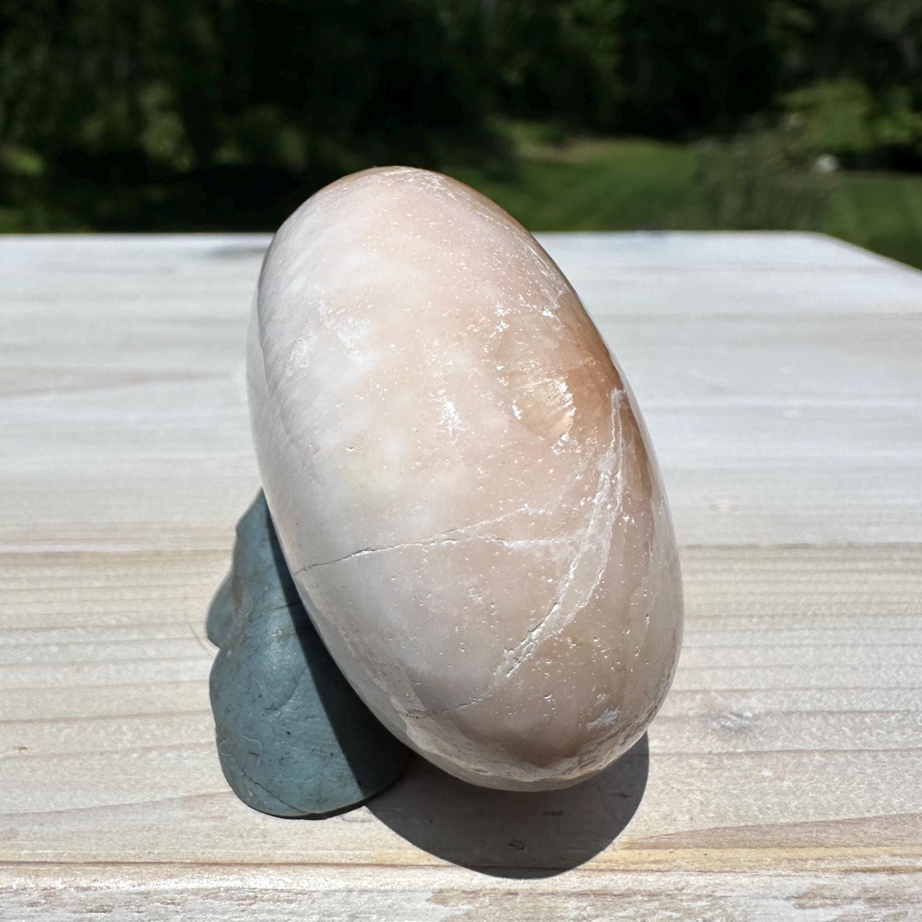 Gorgeous Polished Scolecite with Stilbite Palm Stone - #1