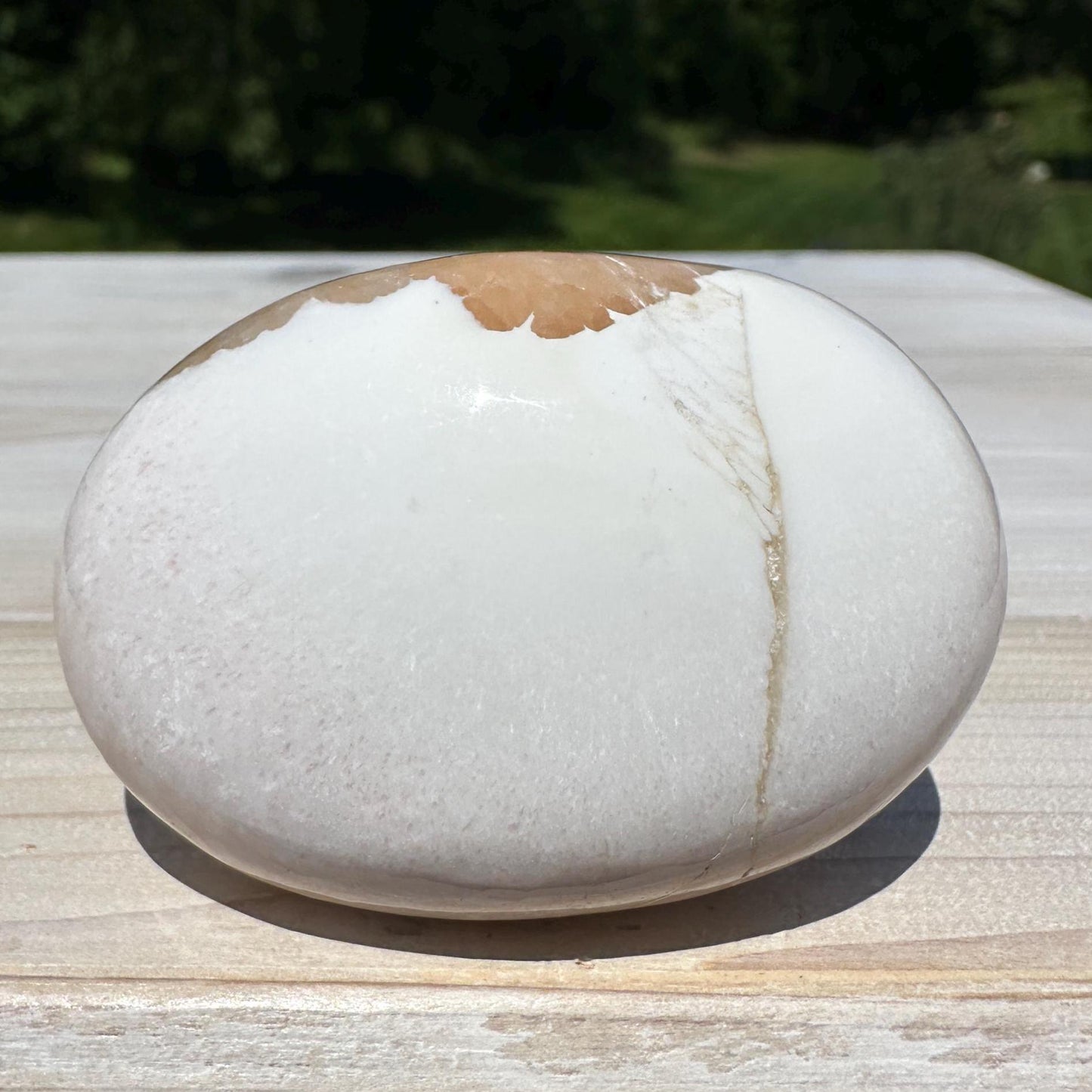 Gorgeous Polished Scolecite with Stilbite Palm Stone - #3