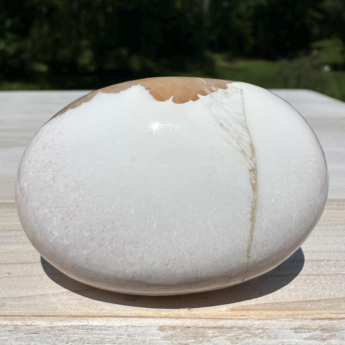 Gorgeous Polished Scolecite with Stilbite Palm Stone - #3