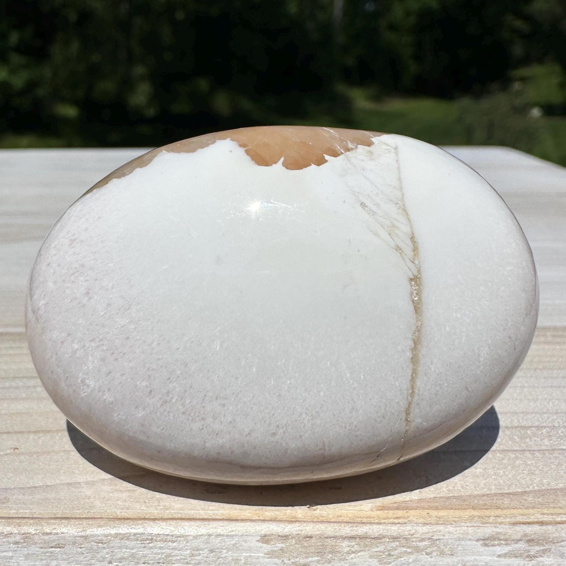 Gorgeous Polished Scolecite with Stilbite Palm Stone - #3