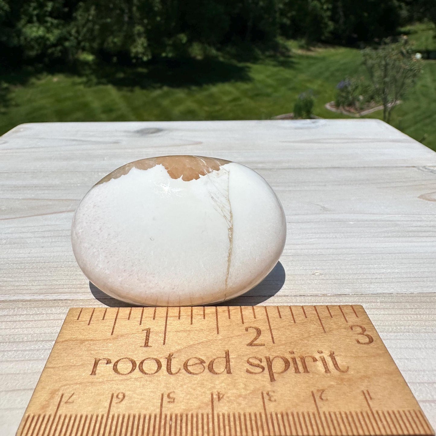 Gorgeous Polished Scolecite with Stilbite Palm Stone - #3