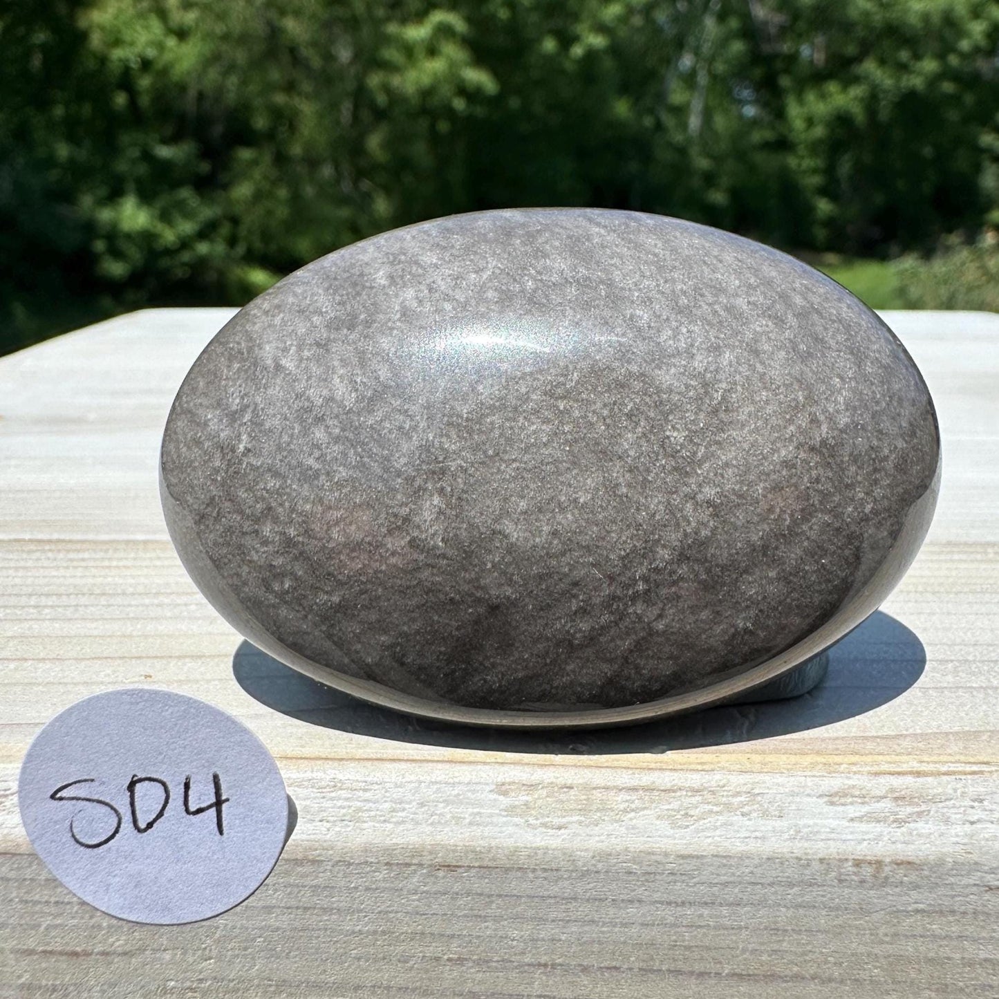 Silver Sheen Obsidian Palm Stone from Mexico - #4
