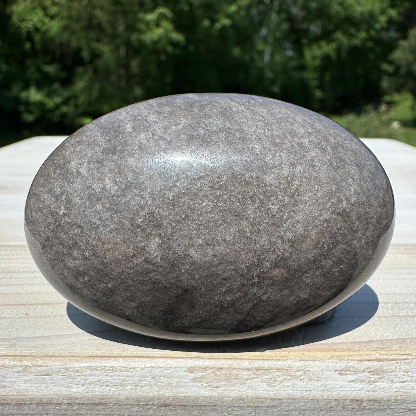 Silver Sheen Obsidian Palm Stone from Mexico - #4