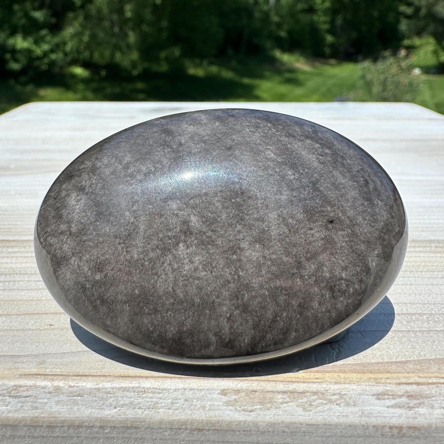 Silver Sheen Obsidian Palm Stone from Mexico - #4