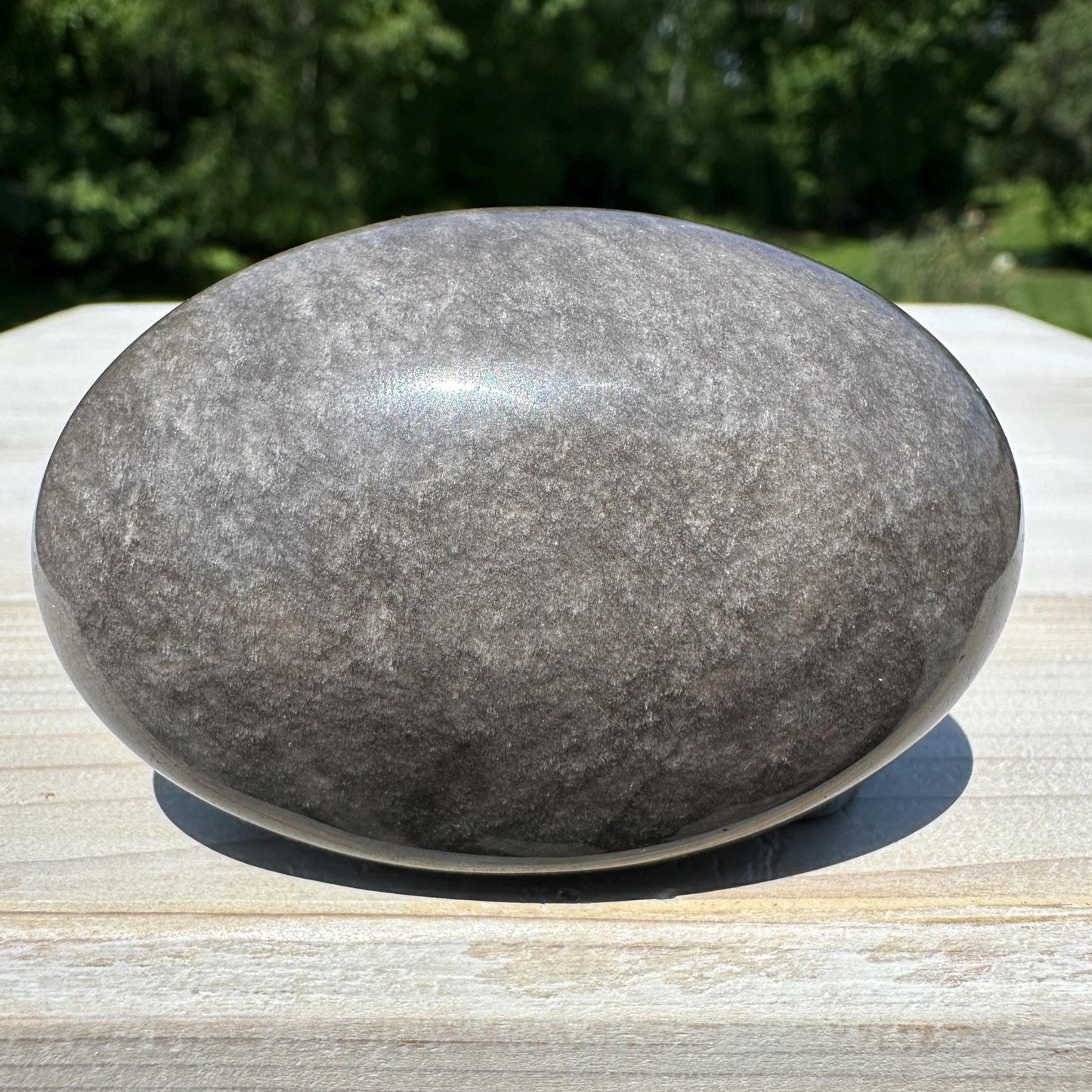 Silver Sheen Obsidian Palm Stone from Mexico - #4