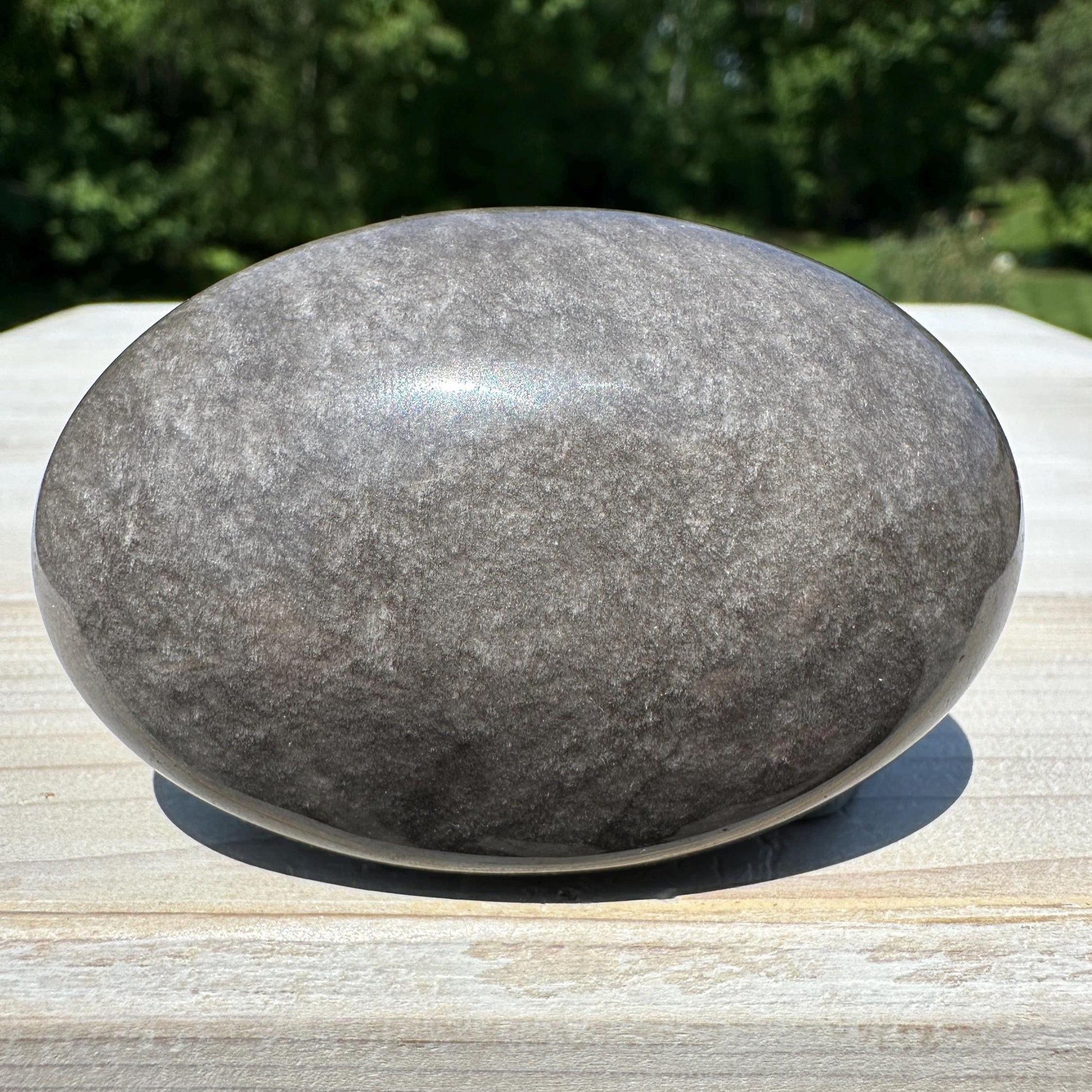 Silver Sheen Obsidian Palm Stone from Mexico - #4