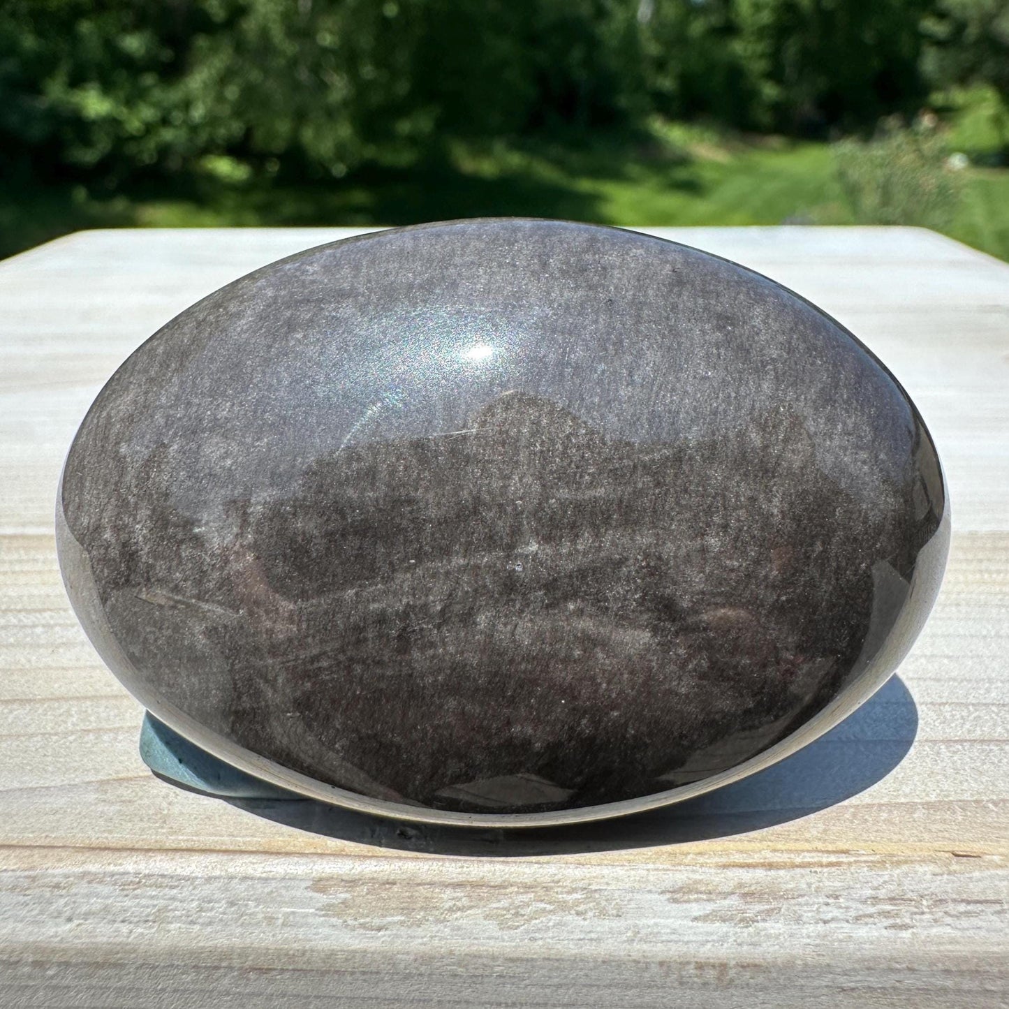 Silver Sheen Obsidian Palm Stone from Mexico - #5