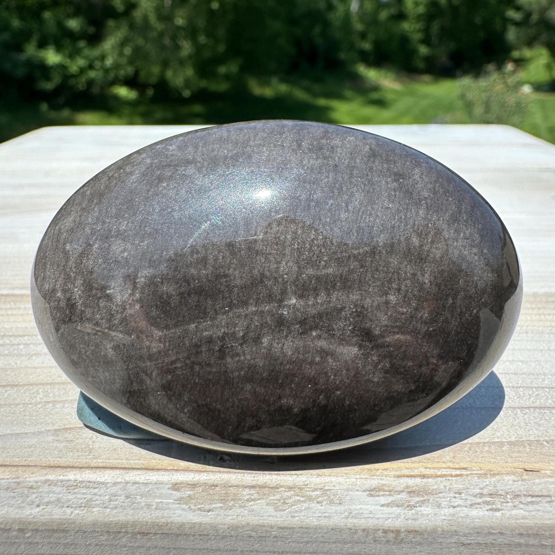 Silver Sheen Obsidian Palm Stone from Mexico - #5