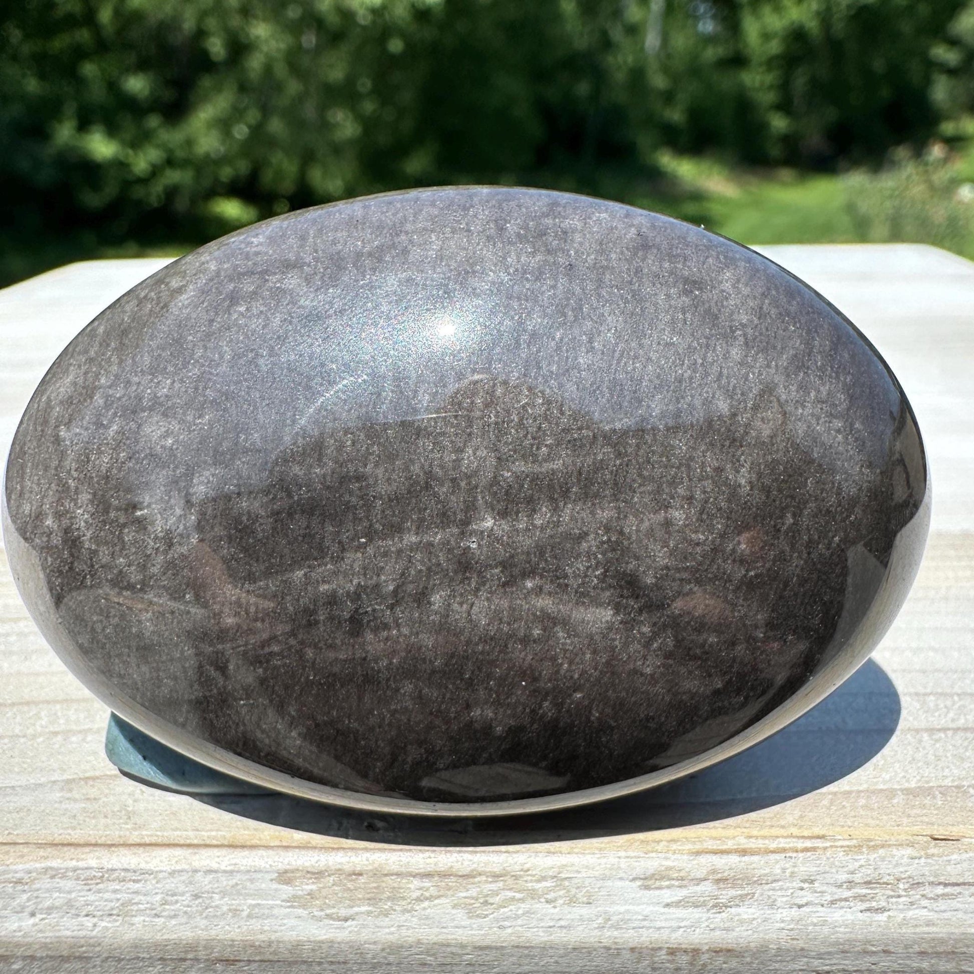 Silver Sheen Obsidian Palm Stone from Mexico - #5