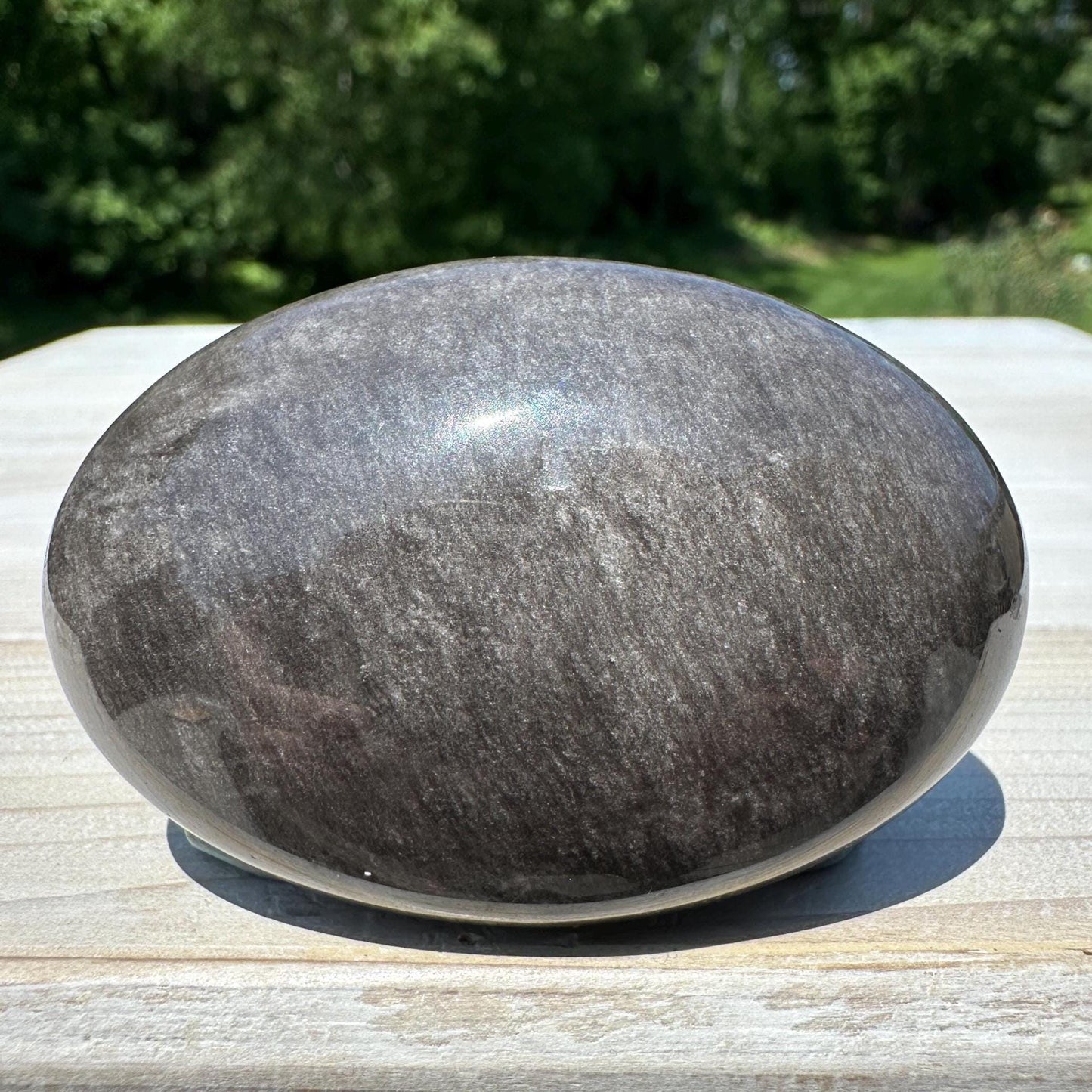 Silver Sheen Obsidian Palm Stone from Mexico - #5