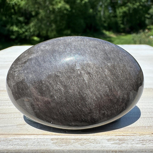 Silver Sheen Obsidian Palm Stone from Mexico - #5