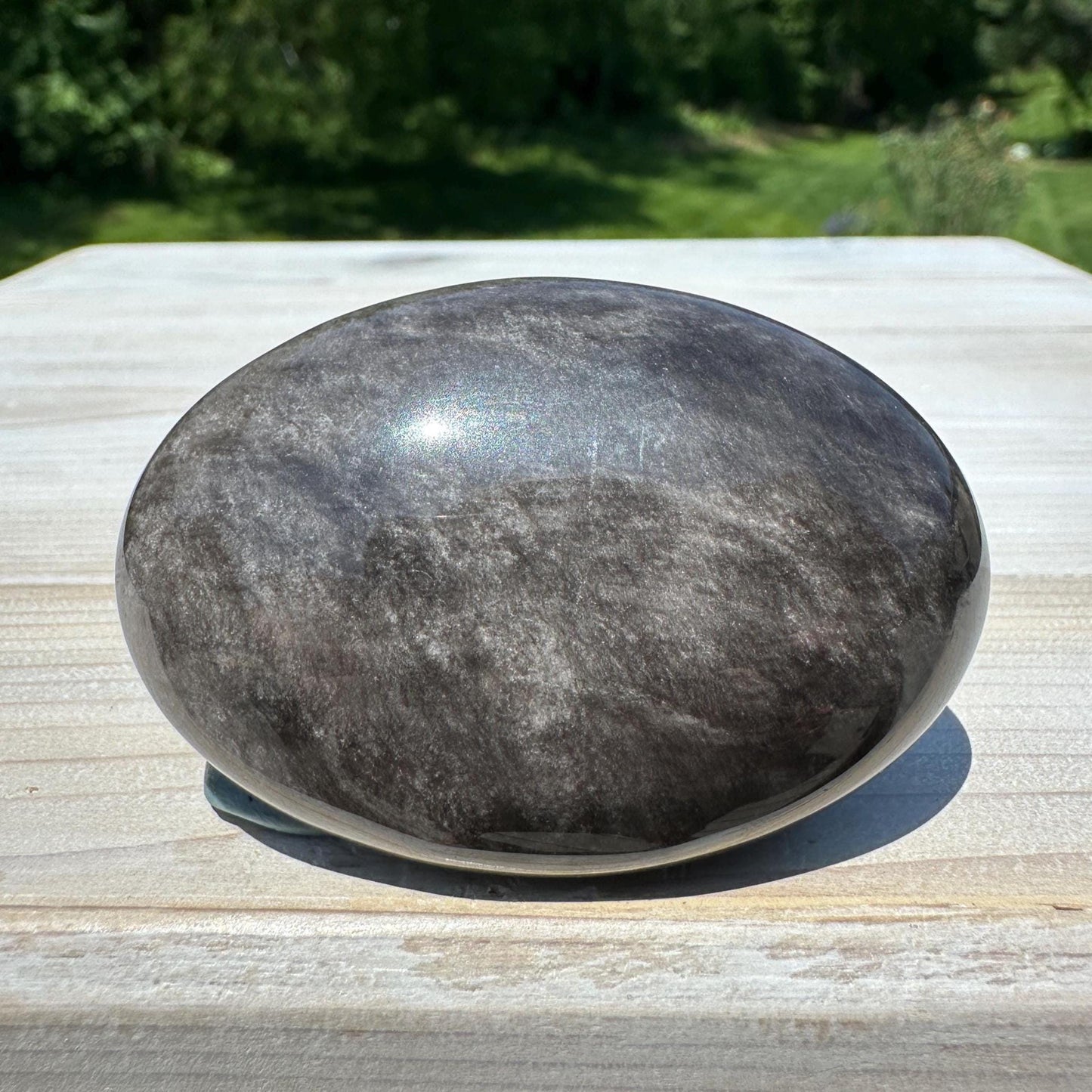 Silver Sheen Obsidian Palm Stone from Mexico - #6