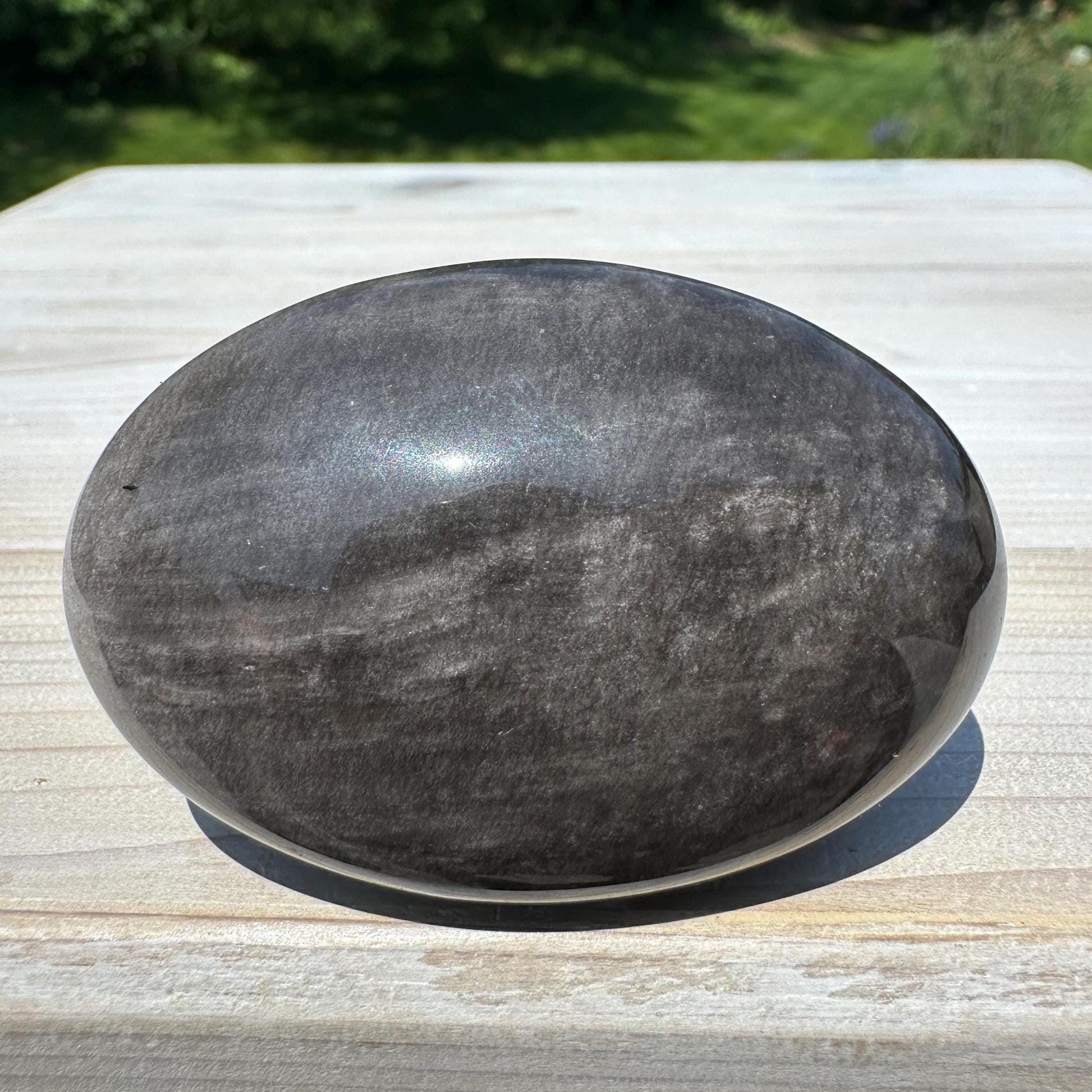 Silver Sheen Obsidian Palm Stone from Mexico - #6