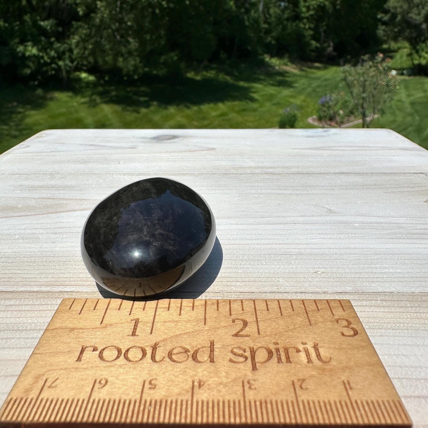 Silver Sheen Obsidian Palm Stone from Mexico - #6