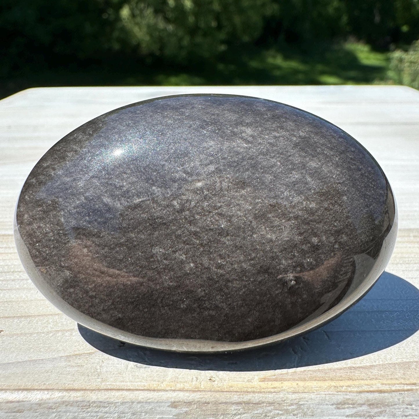 Silver Sheen Obsidian Palm Stone from Mexico - #2