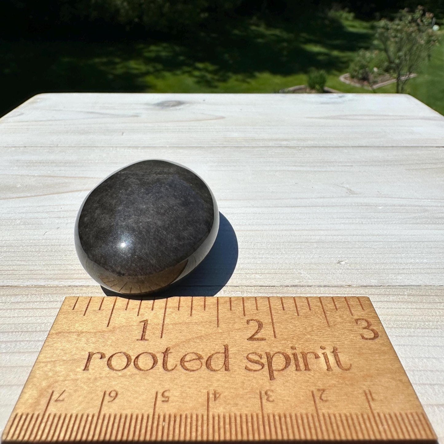 Silver Sheen Obsidian Palm Stone from Mexico - #2