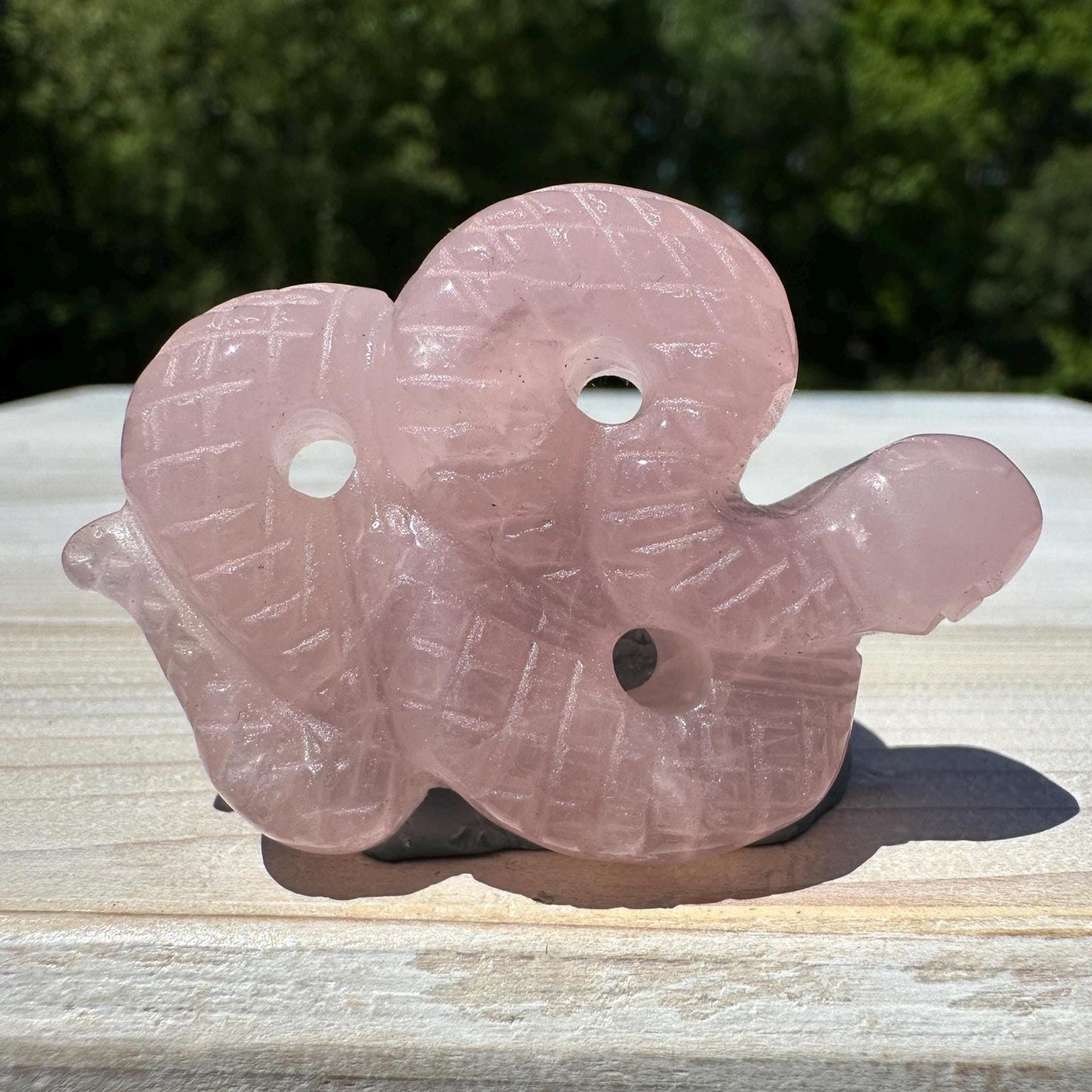 Gorgeous Rose Quartz Snake Carving - #1