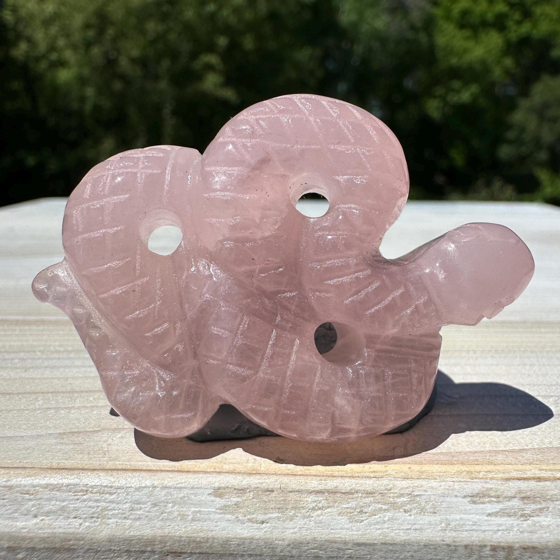 Gorgeous Rose Quartz Snake Carving - #1