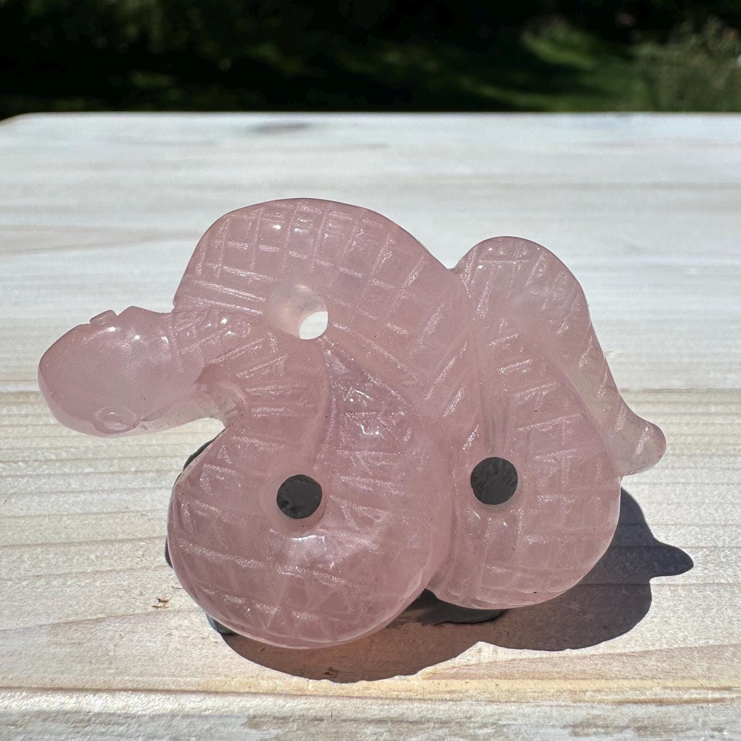Gorgeous Rose Quartz Snake Carving - #1