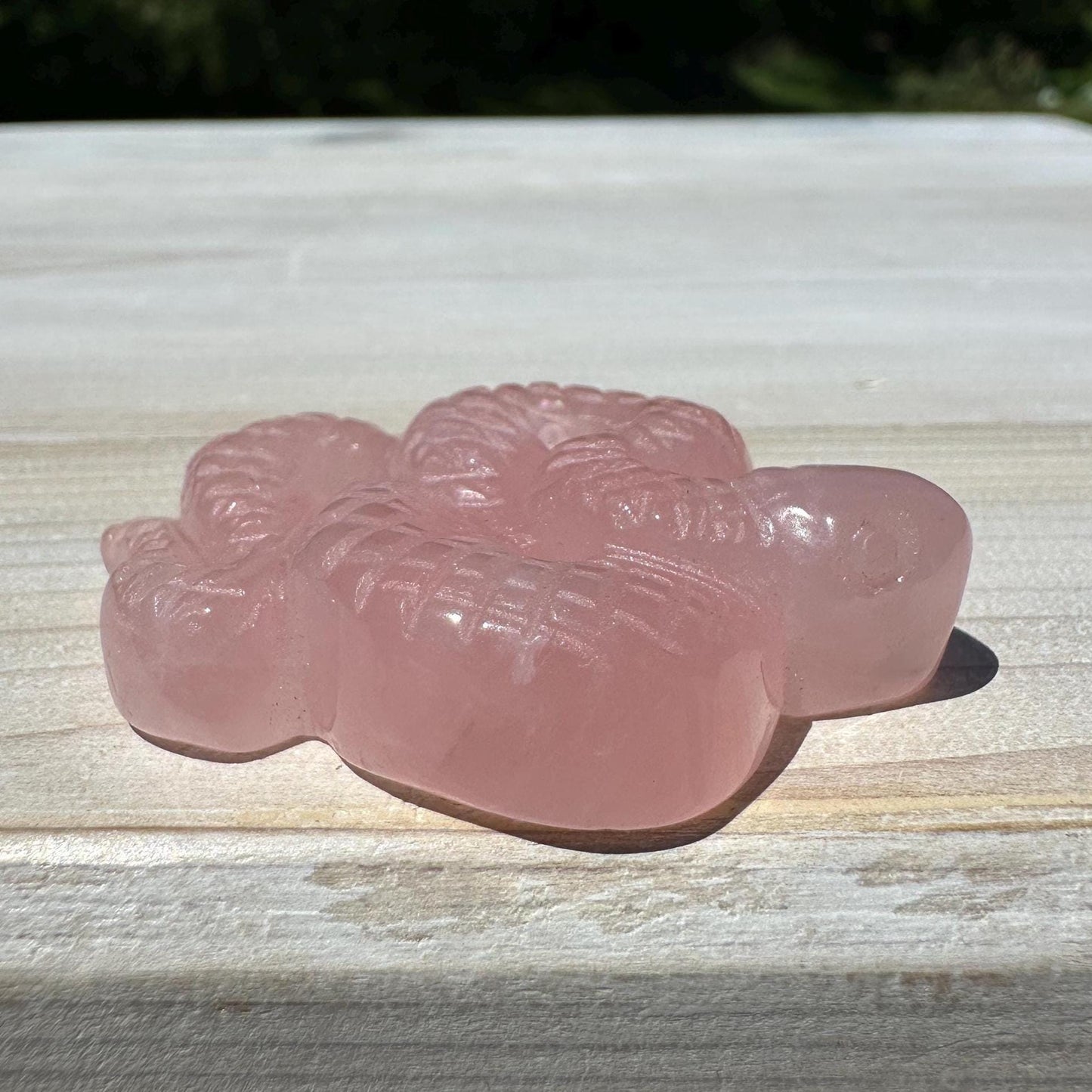 Gorgeous Rose Quartz Snake Carving - #1