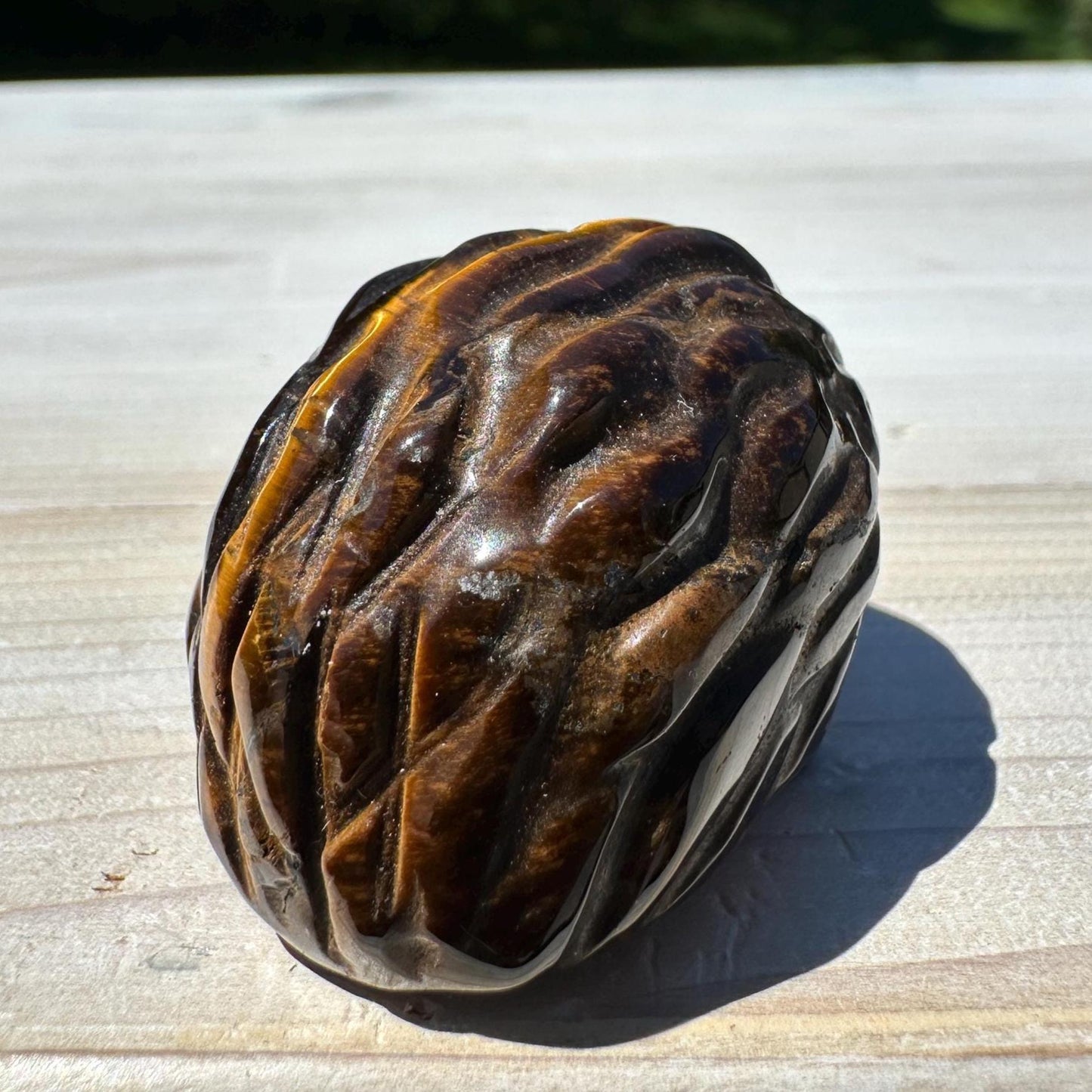 Cute Tiger Eye Hedgehog Carving - #1