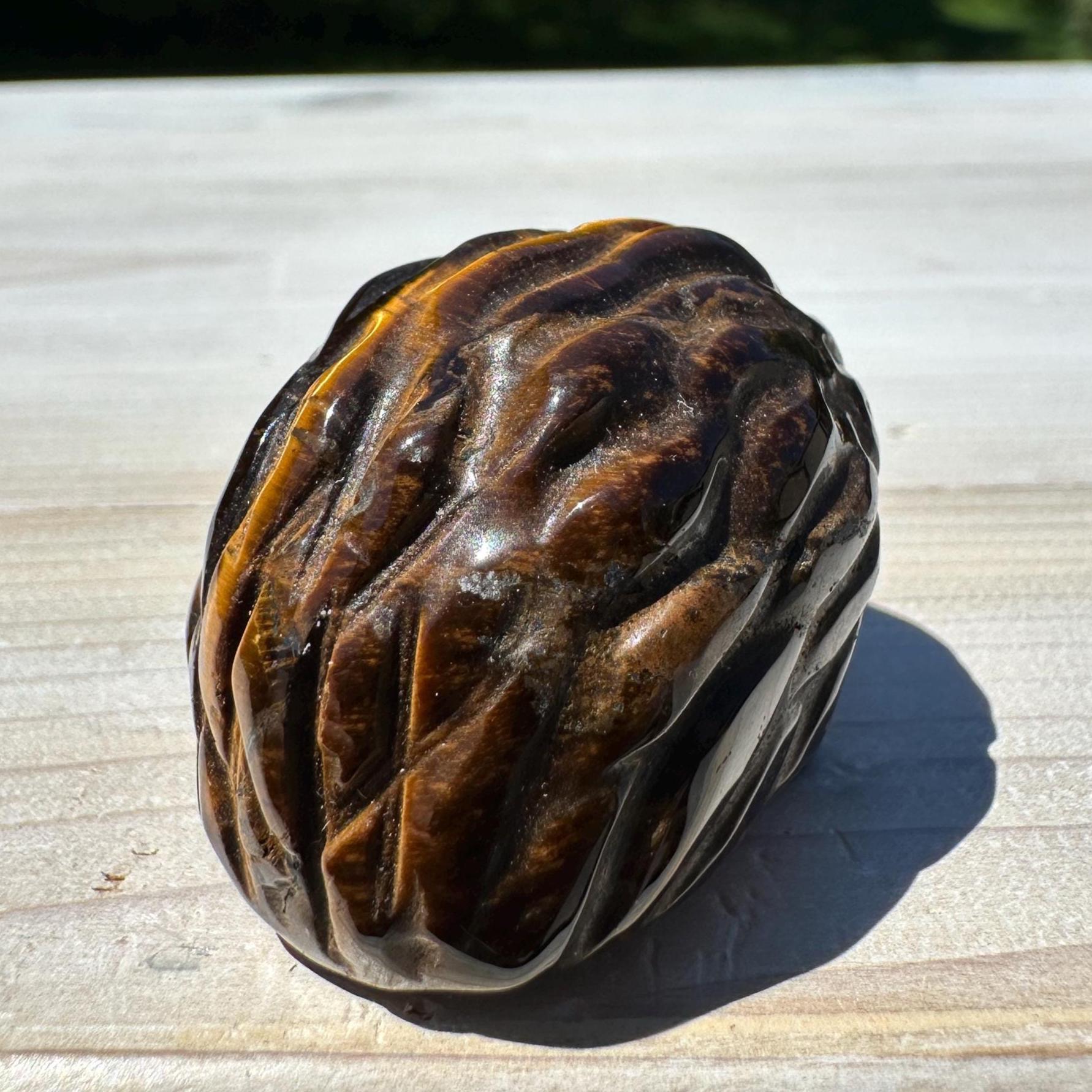 Cute Tiger Eye Hedgehog Carving - #1